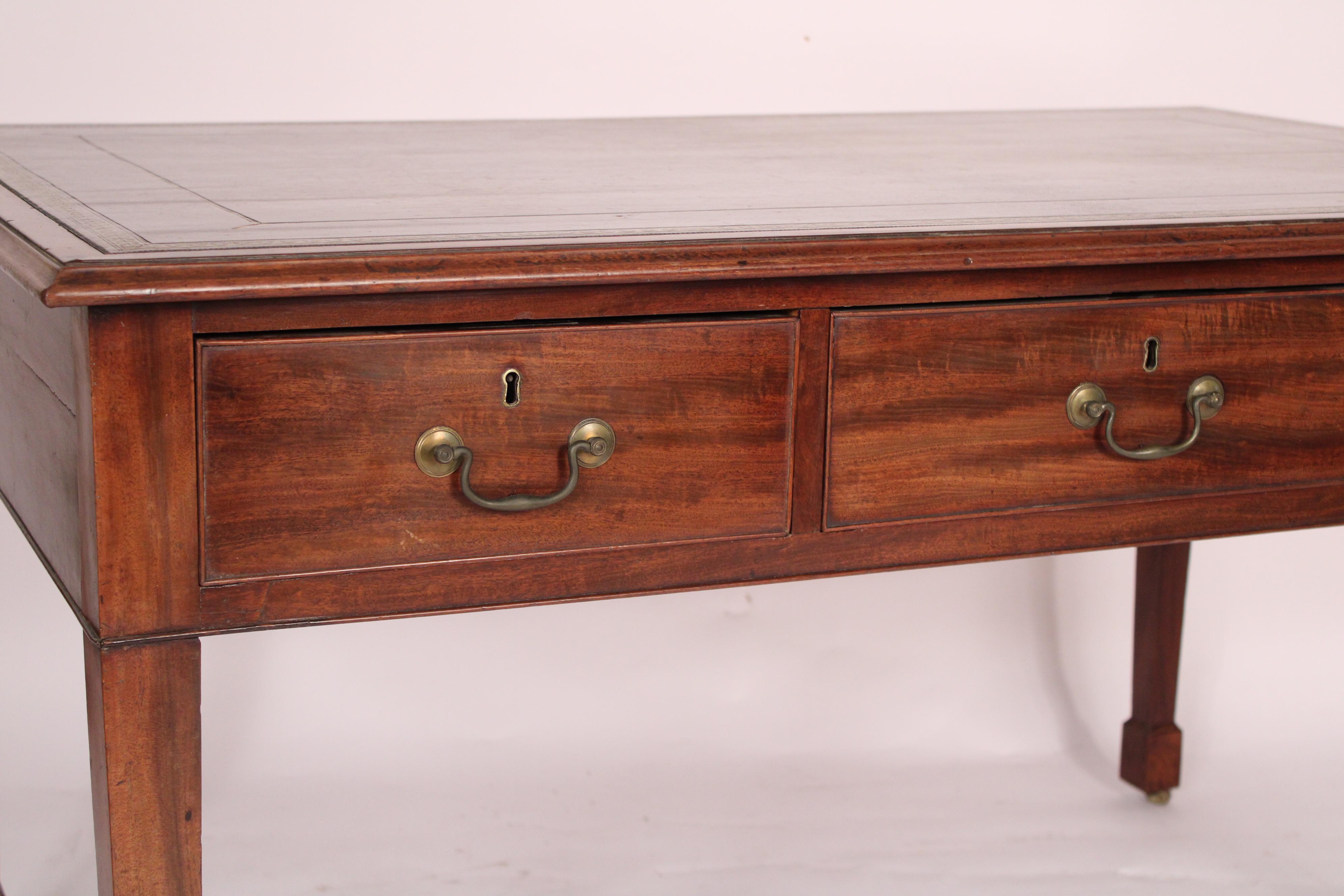 Antique George III Style Mahogany Partners Writing Table For Sale 2