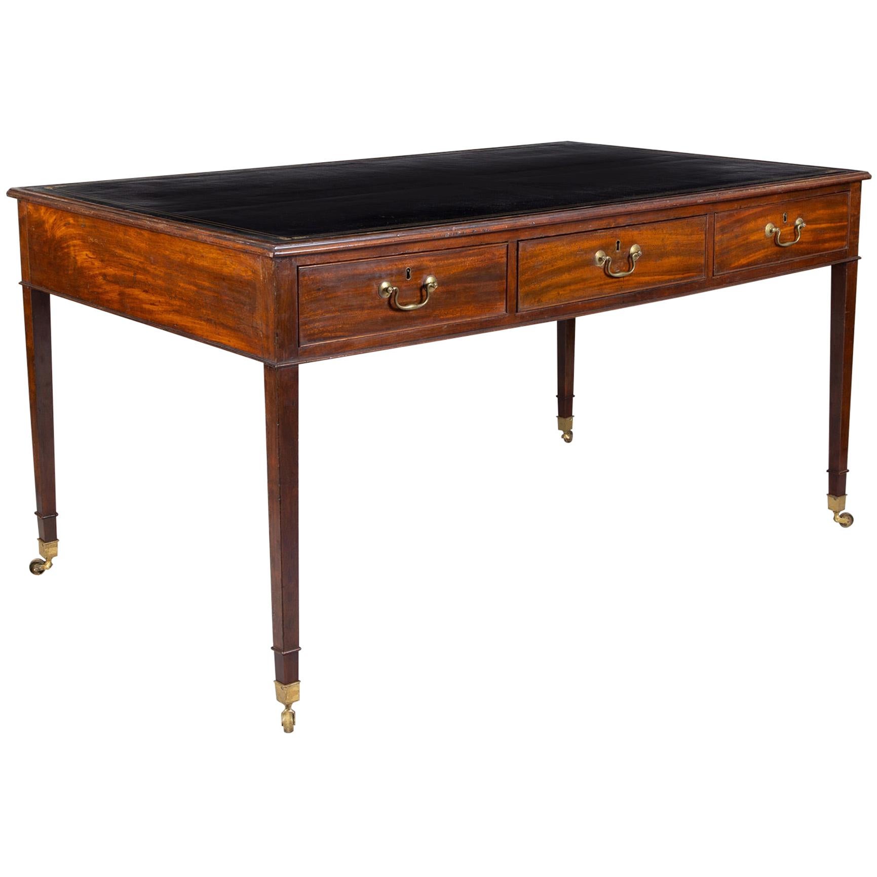 George III Mahogany Partners Writing Table For Sale