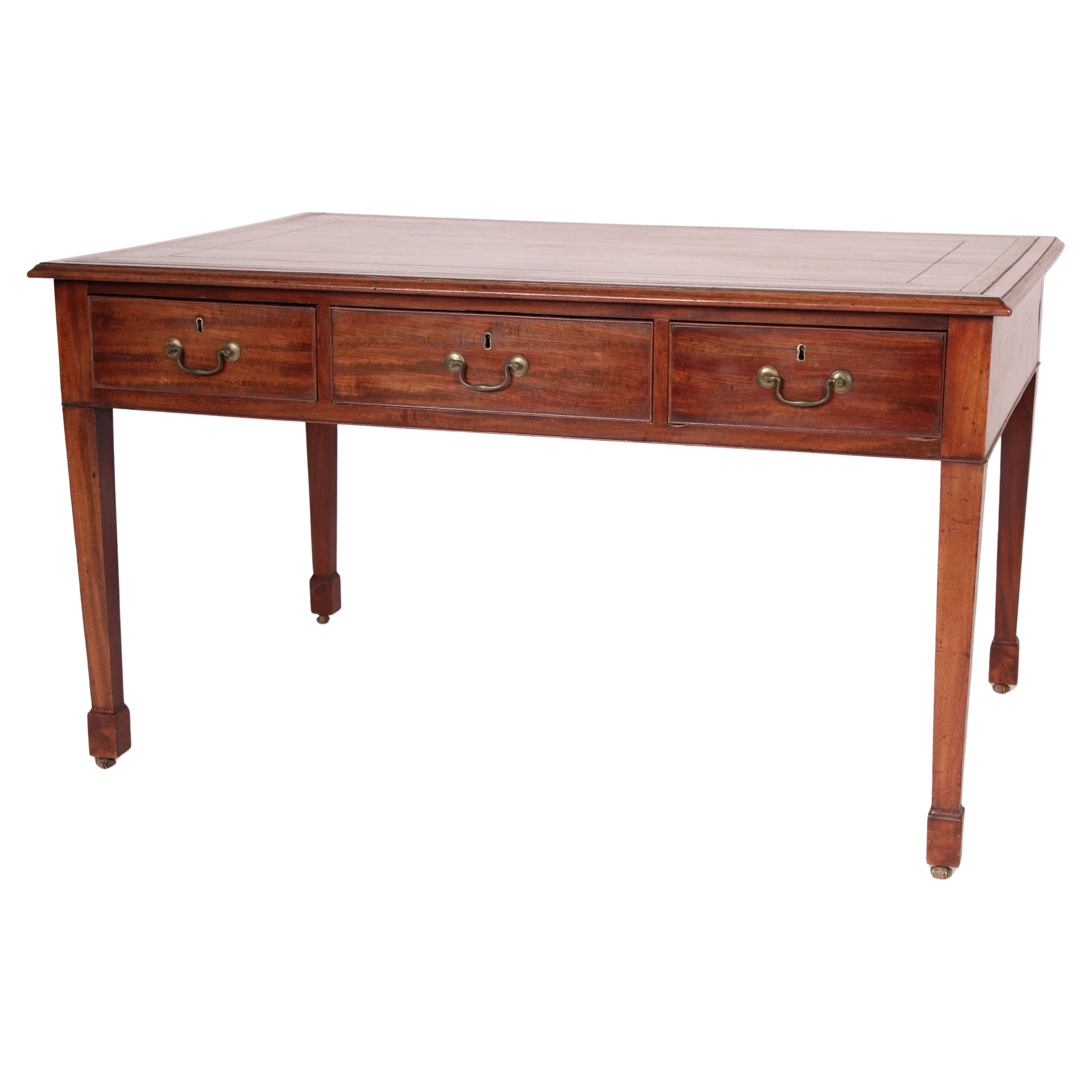 Antique George III Style Mahogany Partners Writing Table
