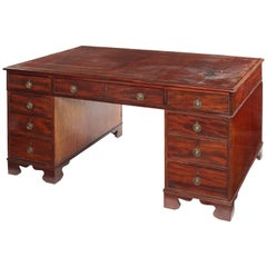 18th Century George III Mahogany Pedestal Desk