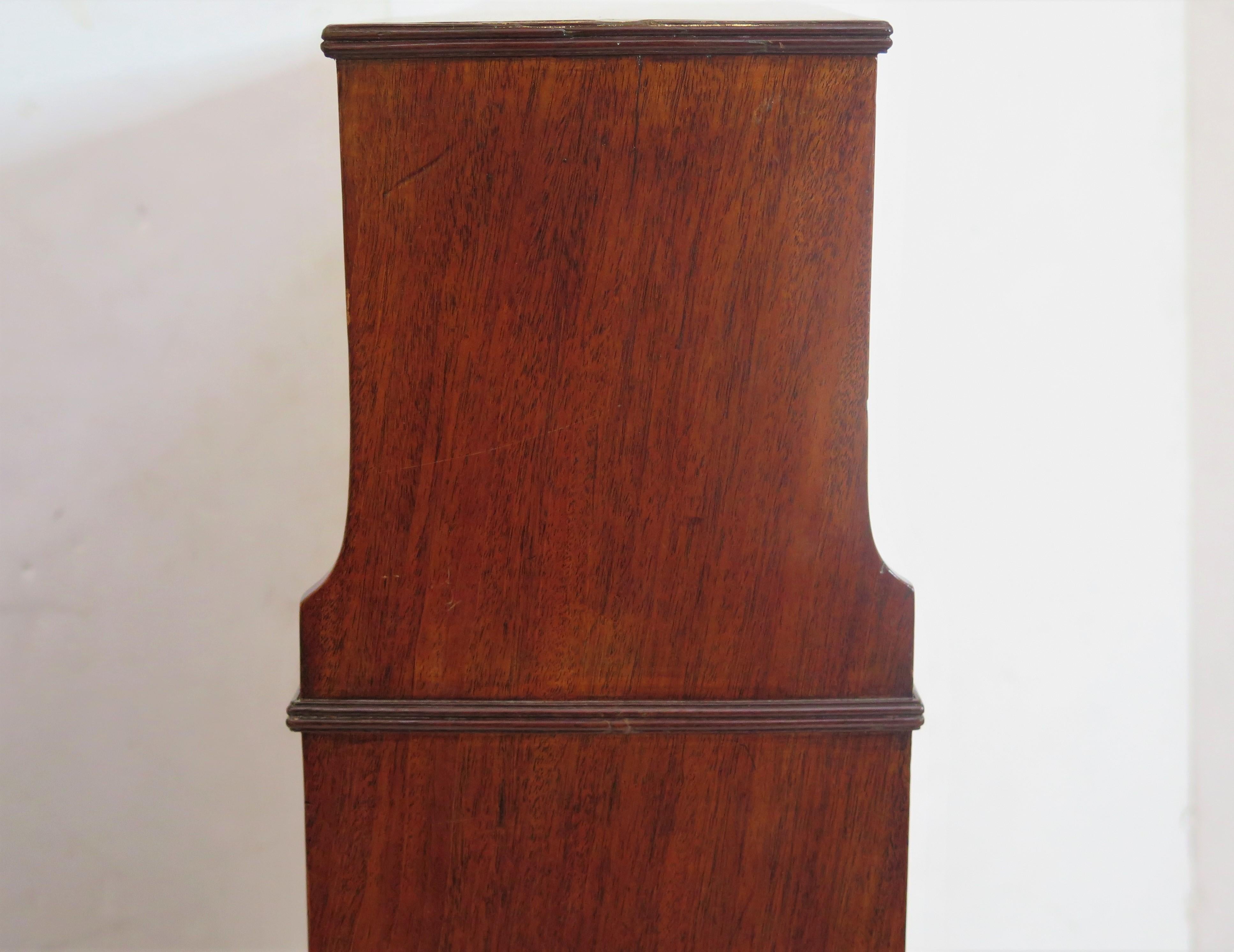 18th Century and Earlier George III Mahogany Pedestal Waterfall Bookcase For Sale