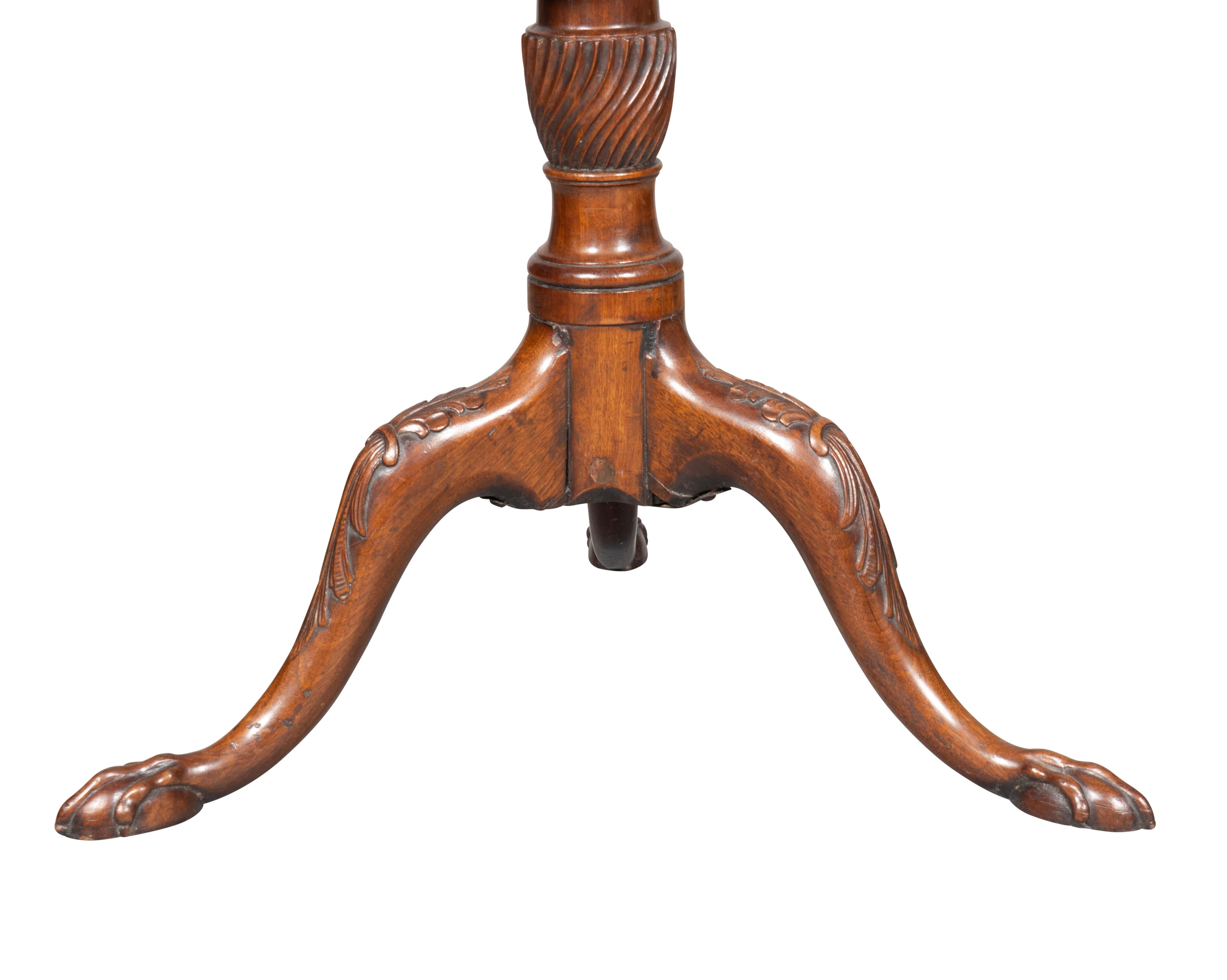 George III Mahogany Piecrust Tilt Top Table For Sale 3