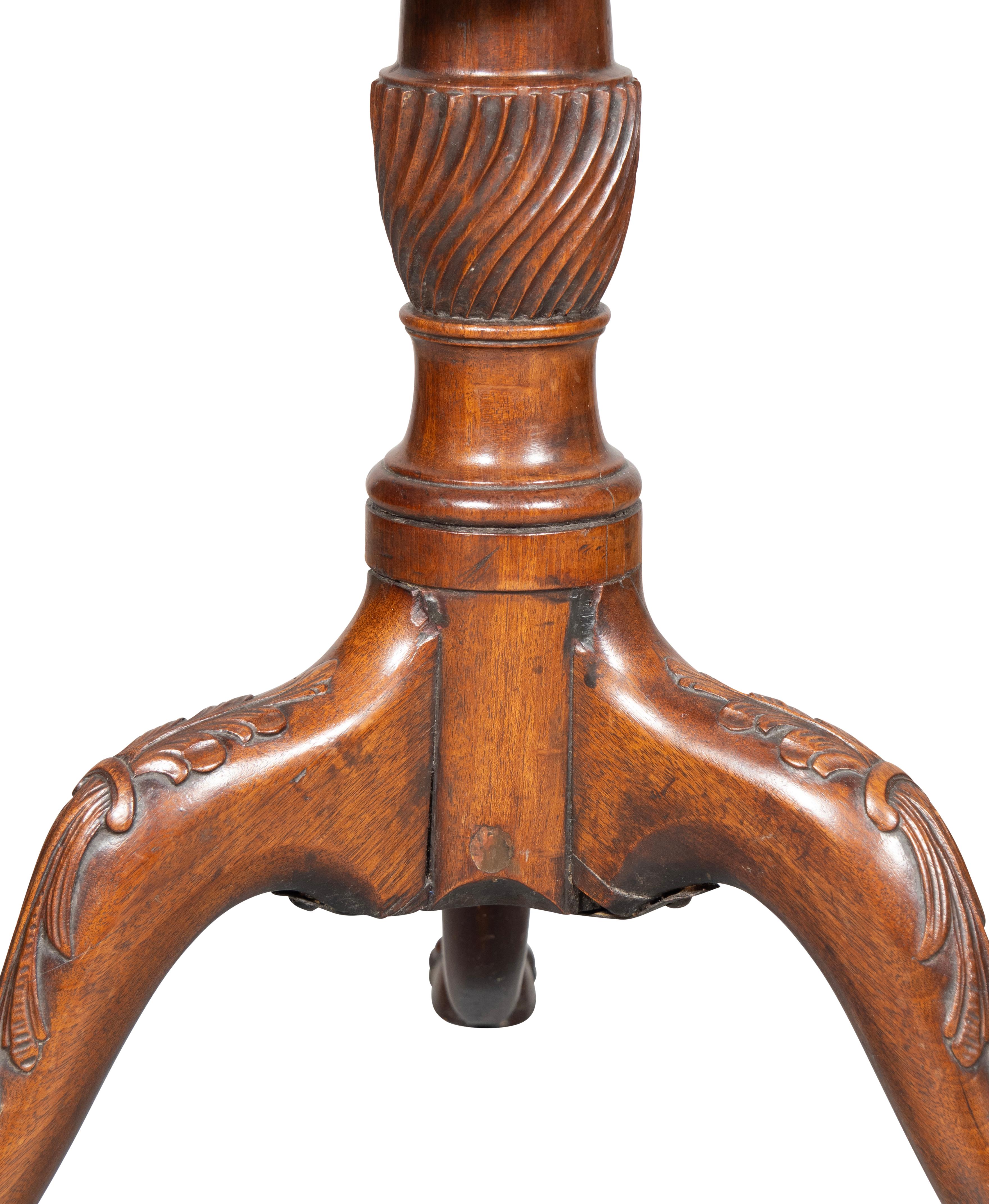 George III Mahogany Piecrust Tilt Top Table For Sale 4
