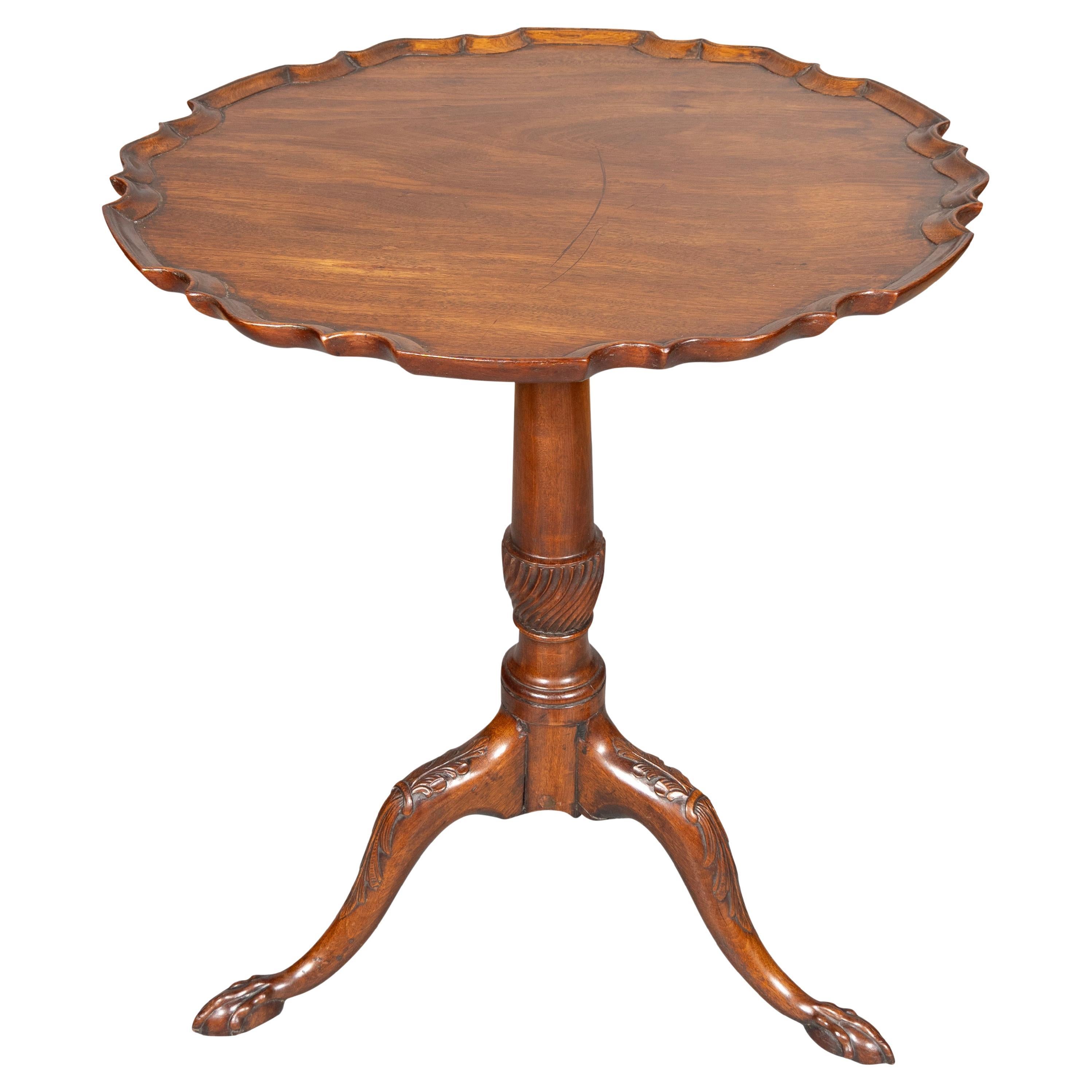 George III Mahogany Piecrust Tilt Top Table
