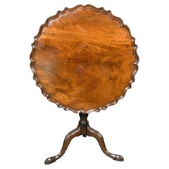 Antique George III Mahogany Piecrust Tilt Top Table