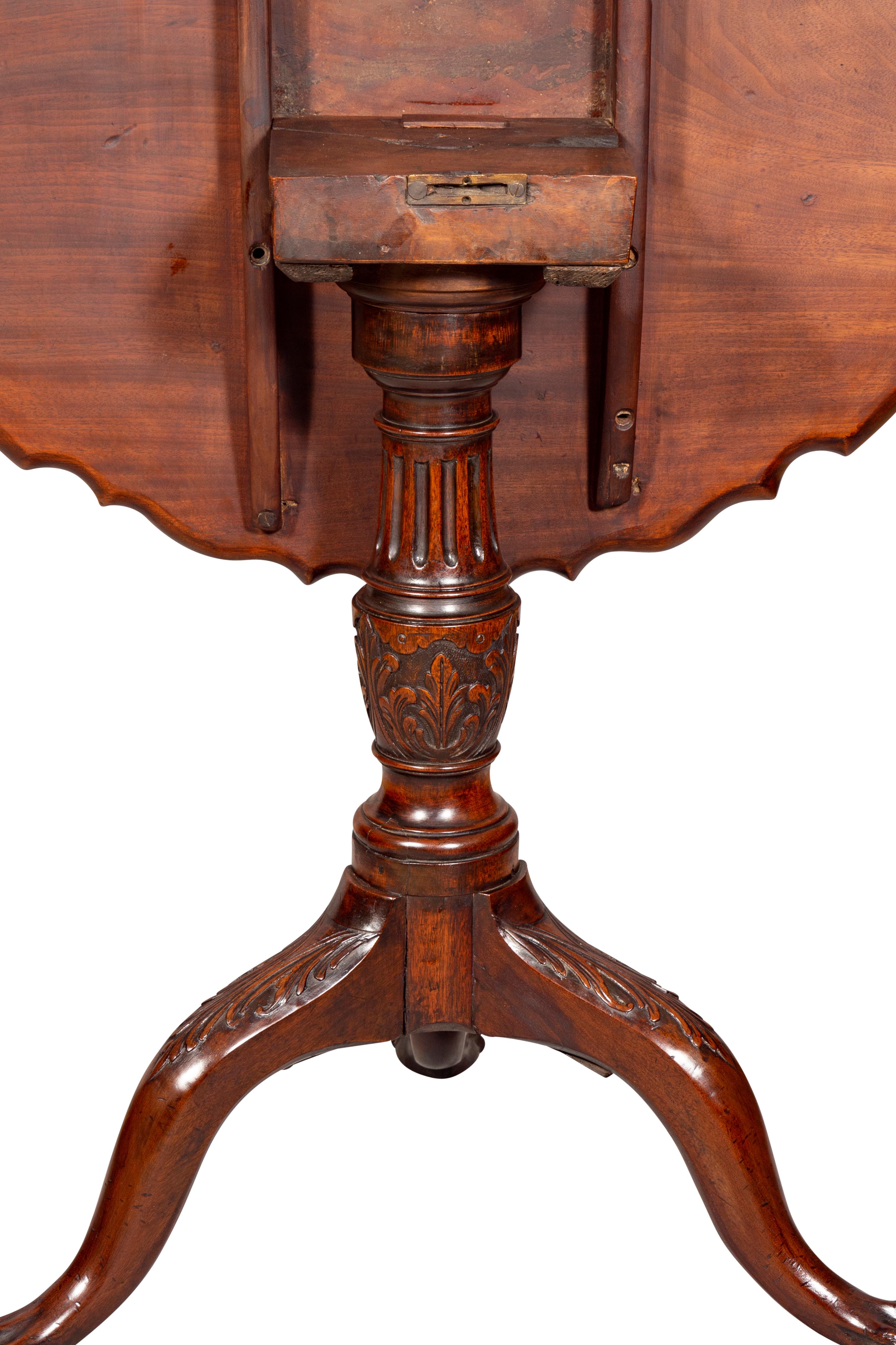 George III Mahogany Piecrust Tilt Top Tea Table 5