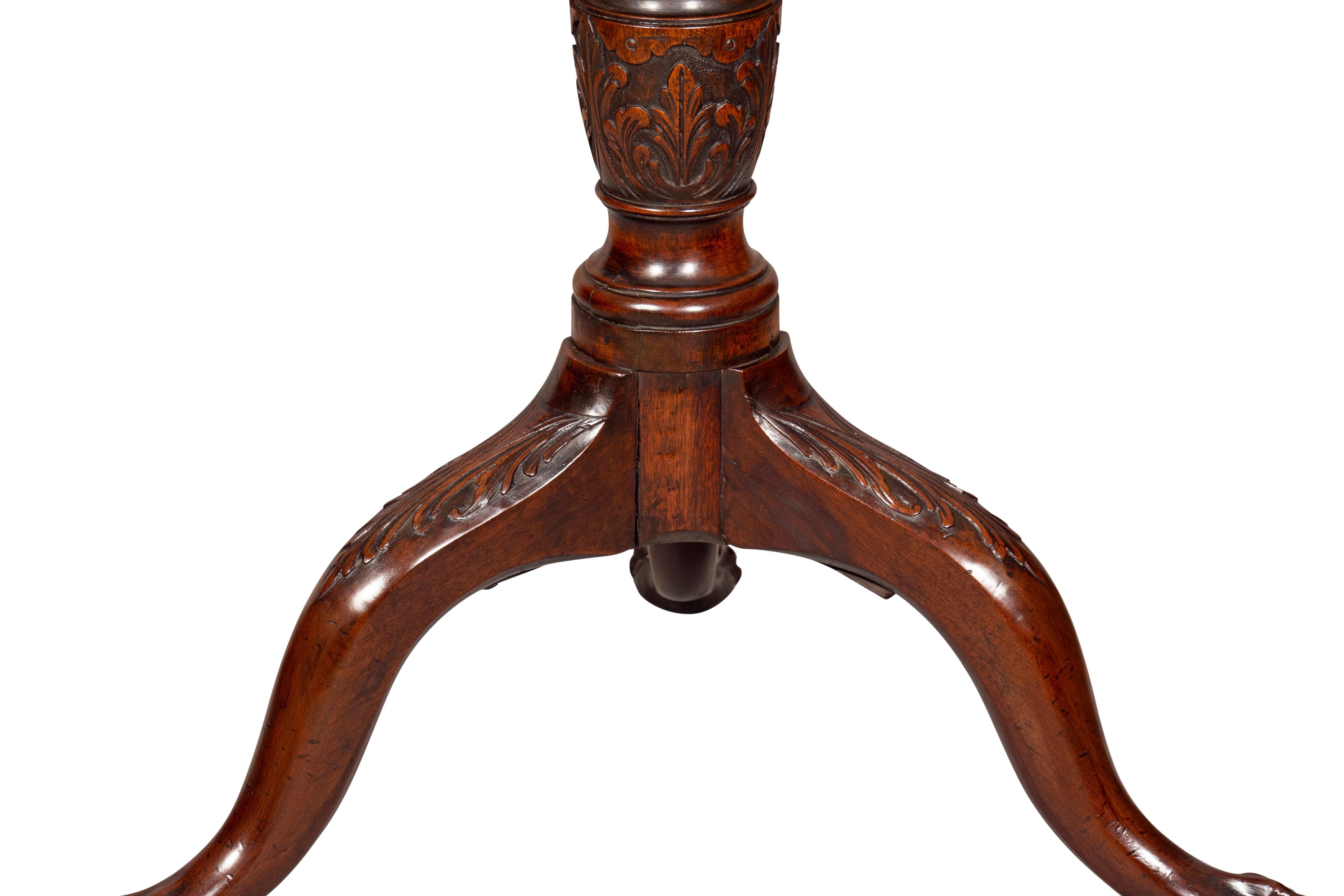 George III Mahogany Piecrust Tilt Top Tea Table 6