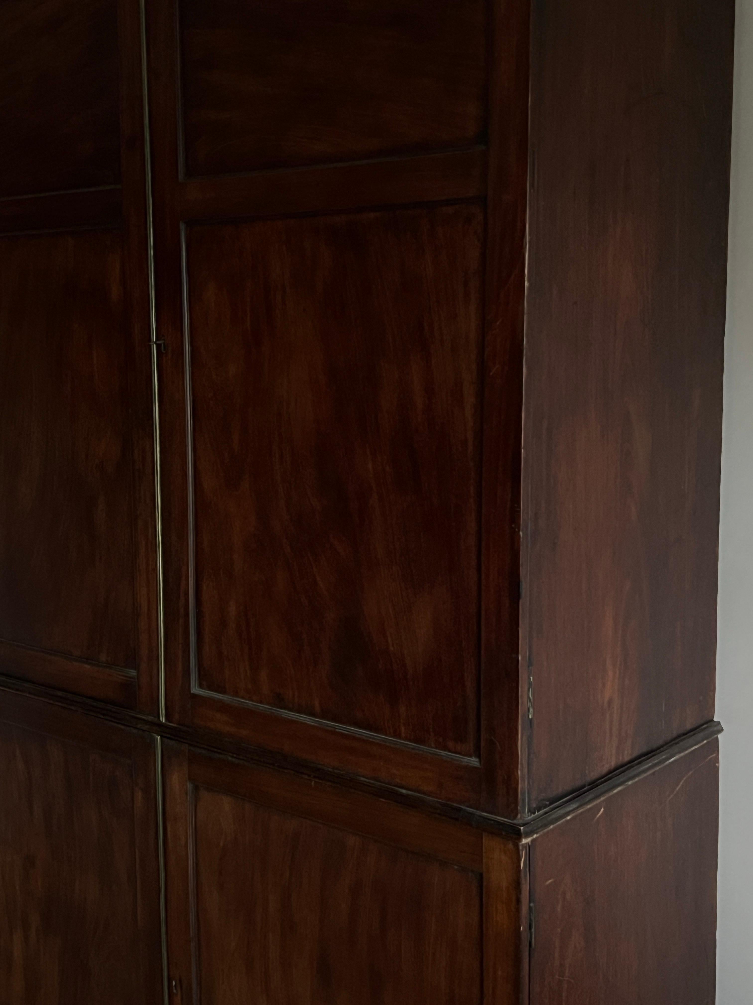 Mahogany George III mahogany press cupboard For Sale