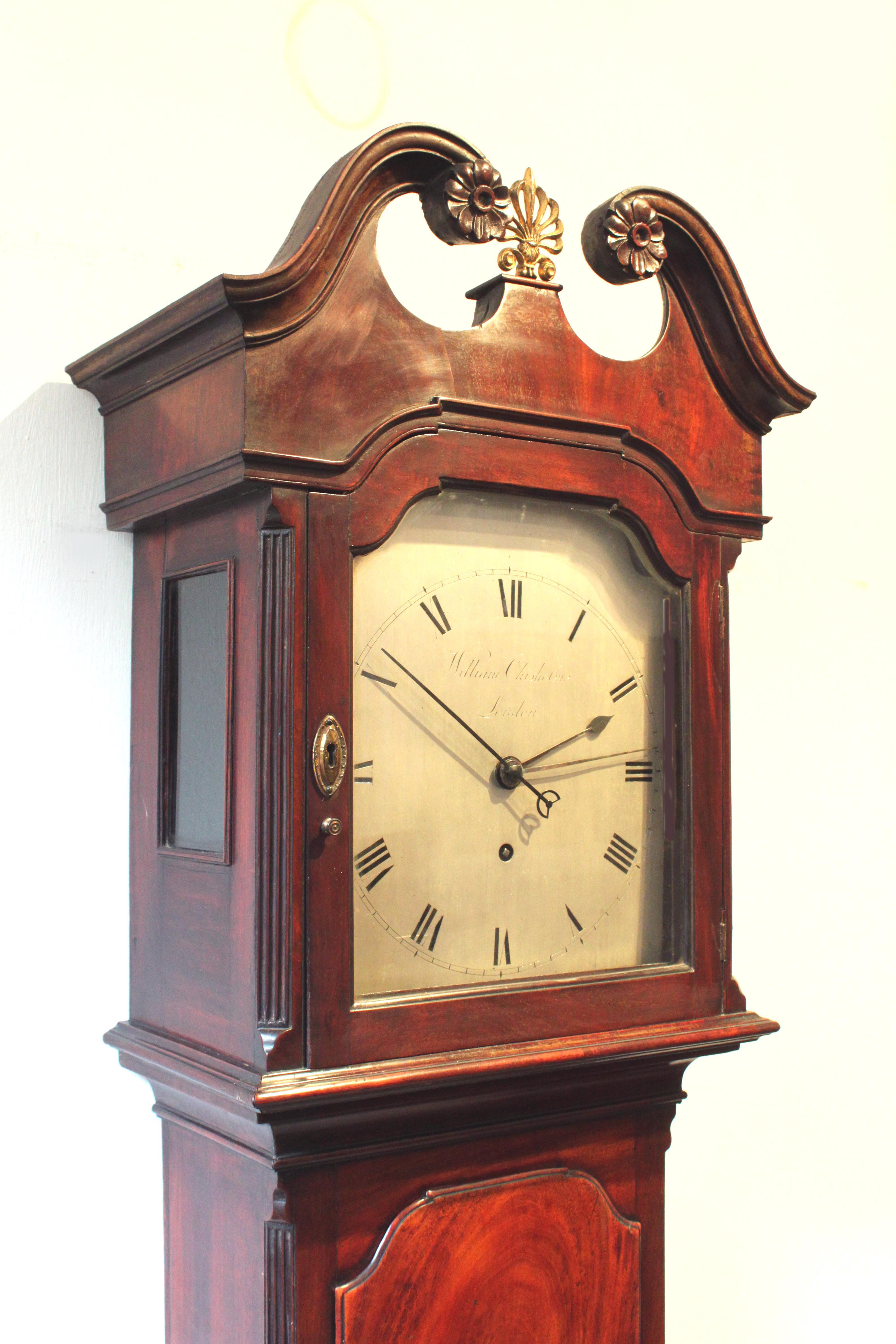 English George III Mahogany Regulator Clock For Sale