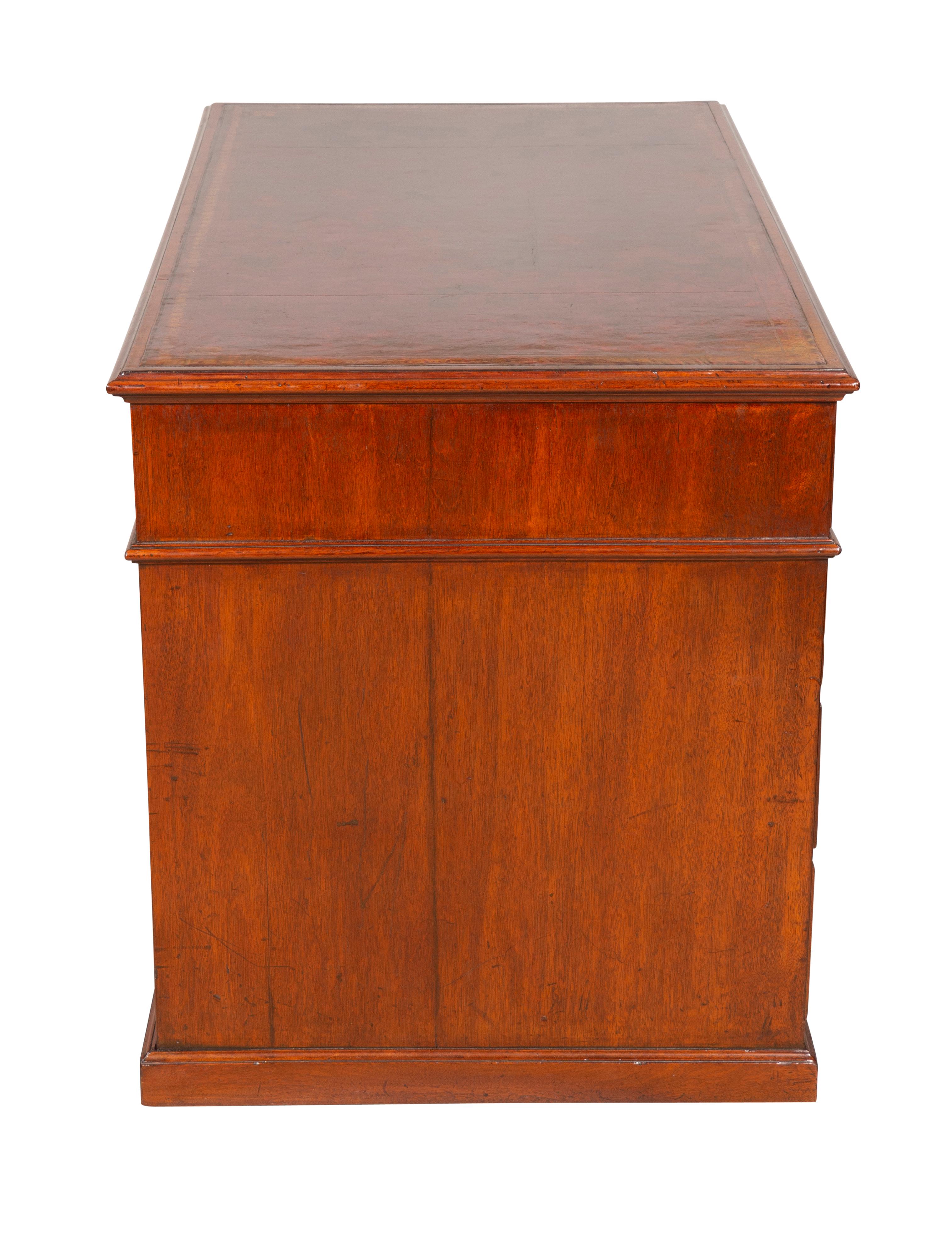 Brass George III Mahogany Rent Desk by Gillows of Lancaster For Sale