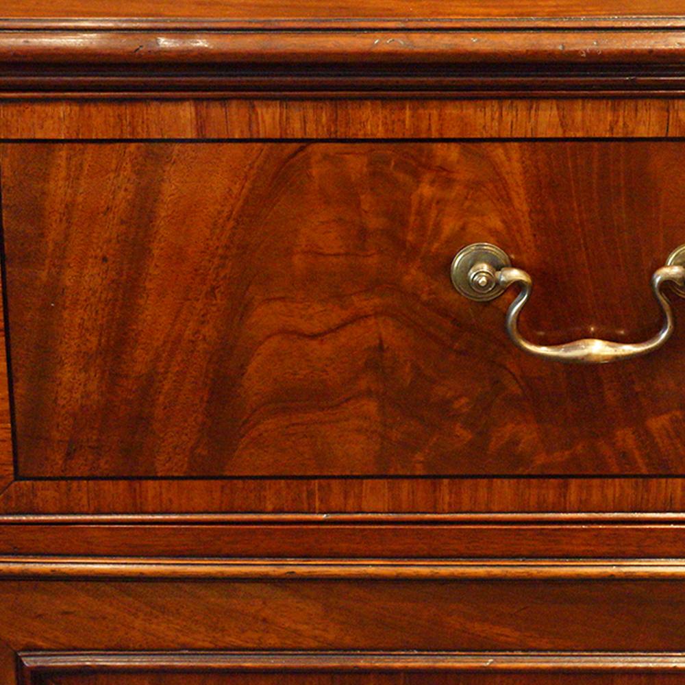 English George III mahogany secretaire library bookcase, 19th. century, Georgian 5