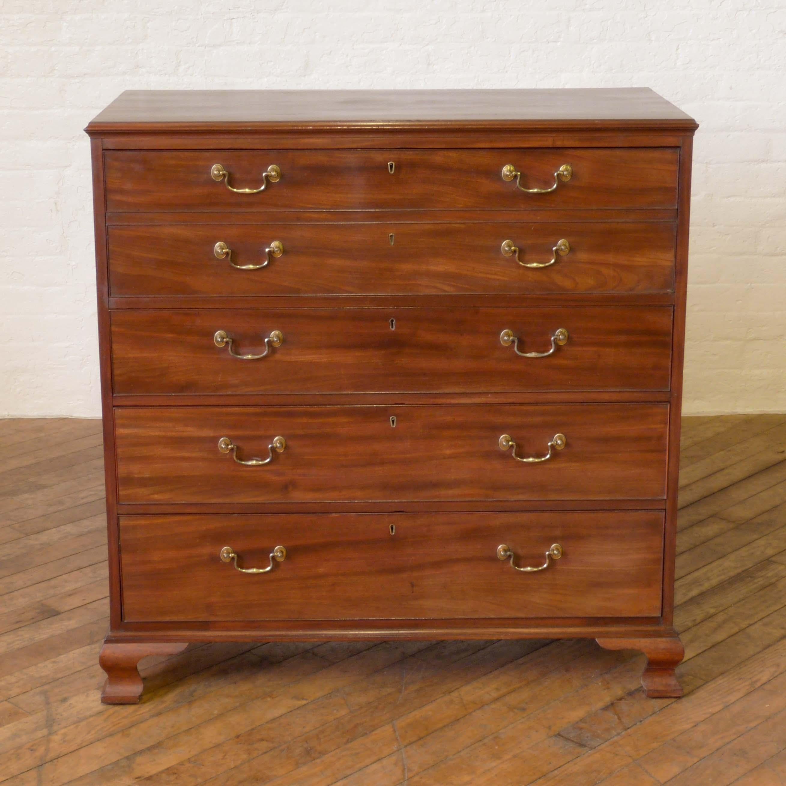 George III Mahogany Secretaire Chest For Sale 9