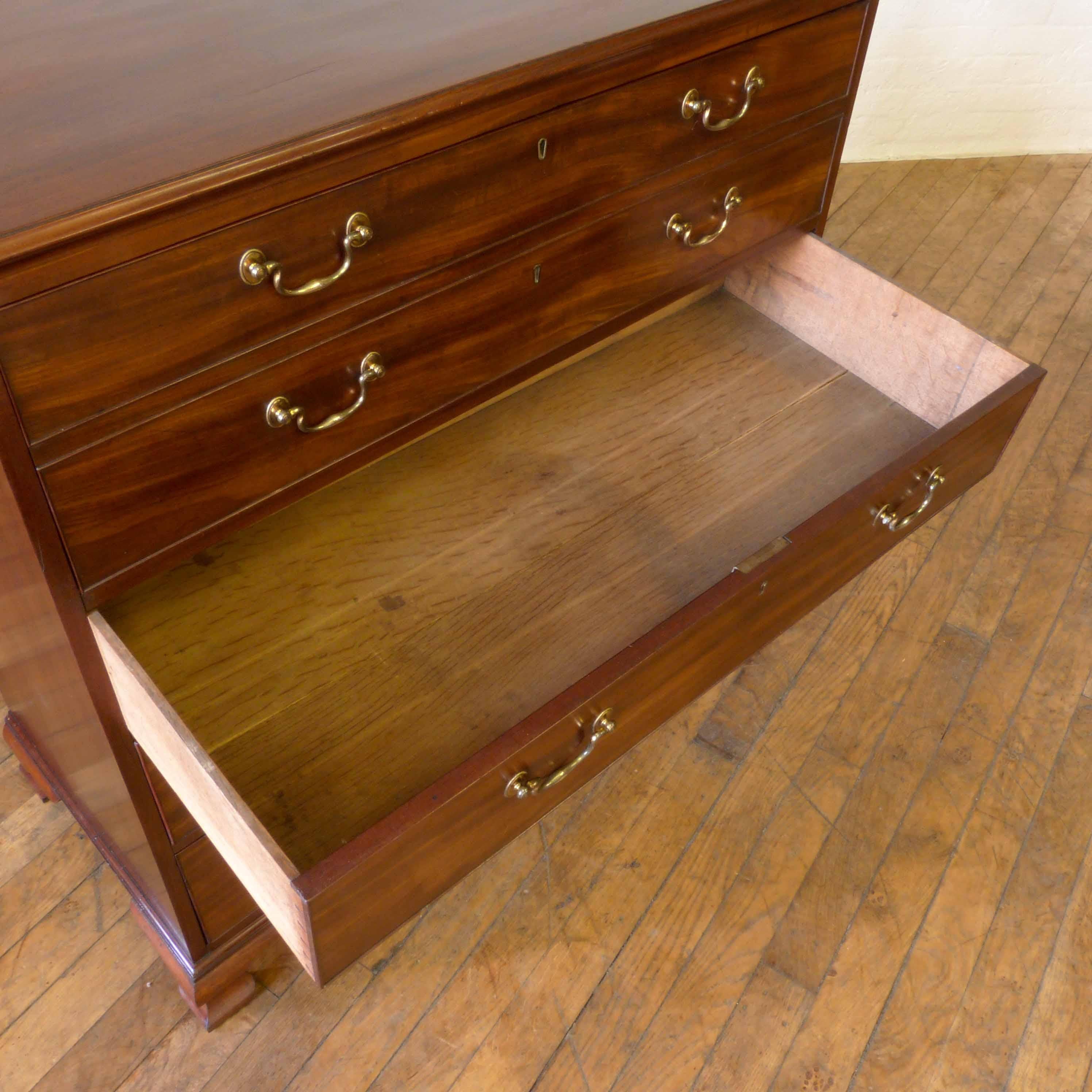 English George III Mahogany Secretaire Chest For Sale