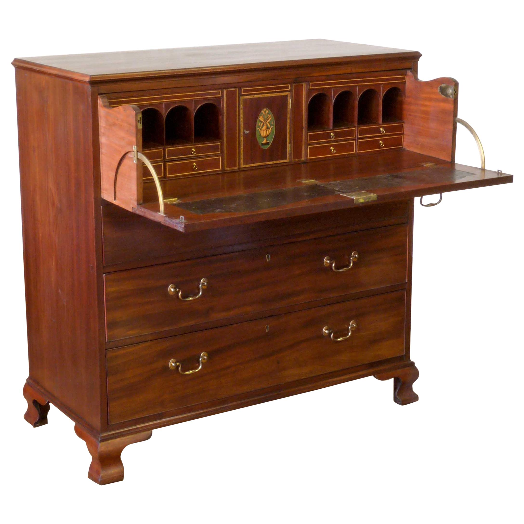 George III Mahogany Secretaire Chest For Sale
