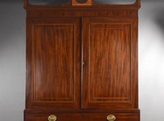 George III Mahogany Secretaire Linen Press