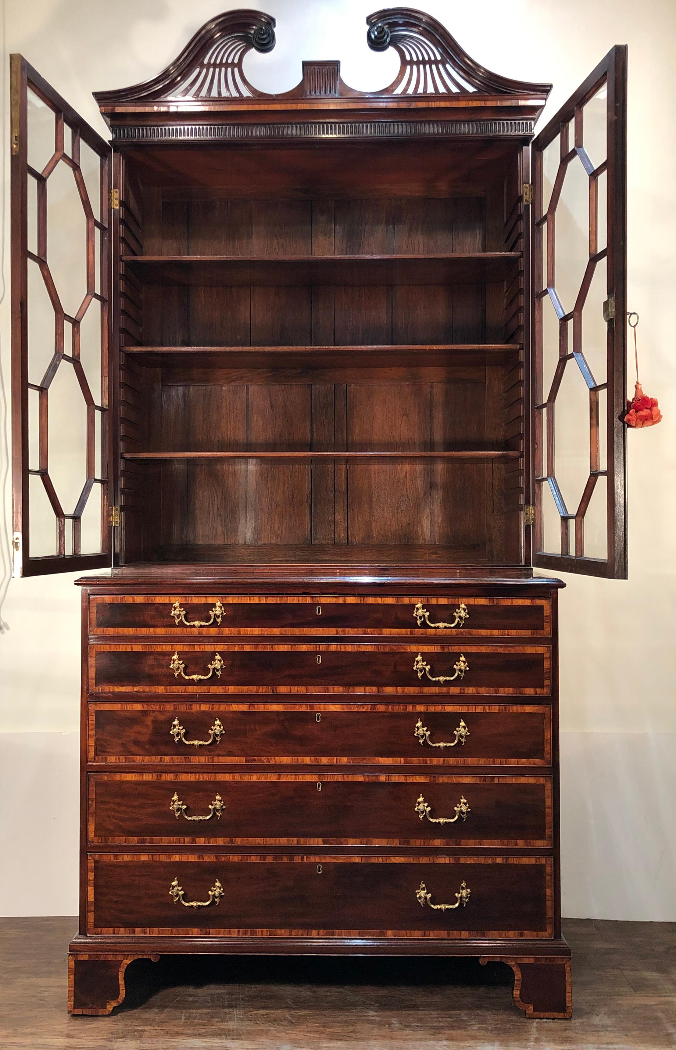 George III Mahogany Secretary, 18th Century, in the Manner of Henry Kettle 8