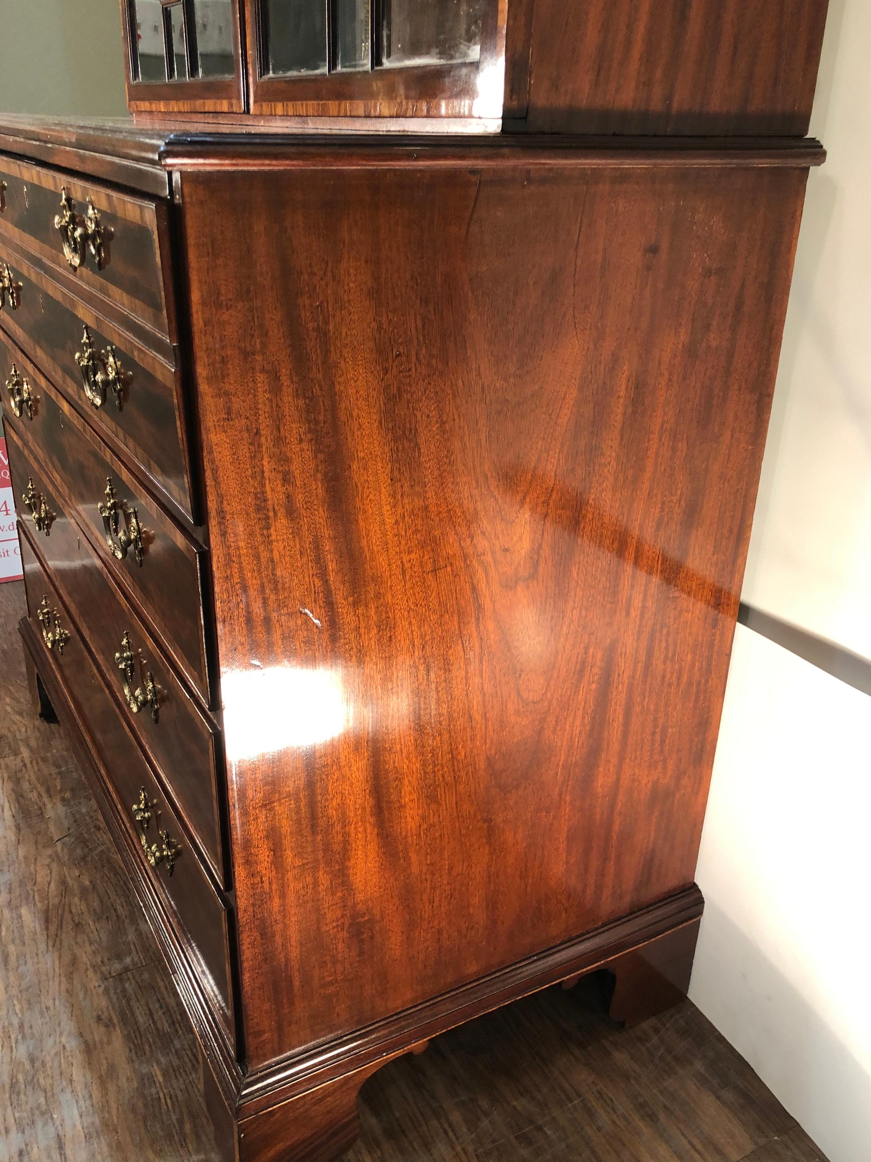 George III Mahogany Secretary, 18th Century, in the Manner of Henry Kettle 11