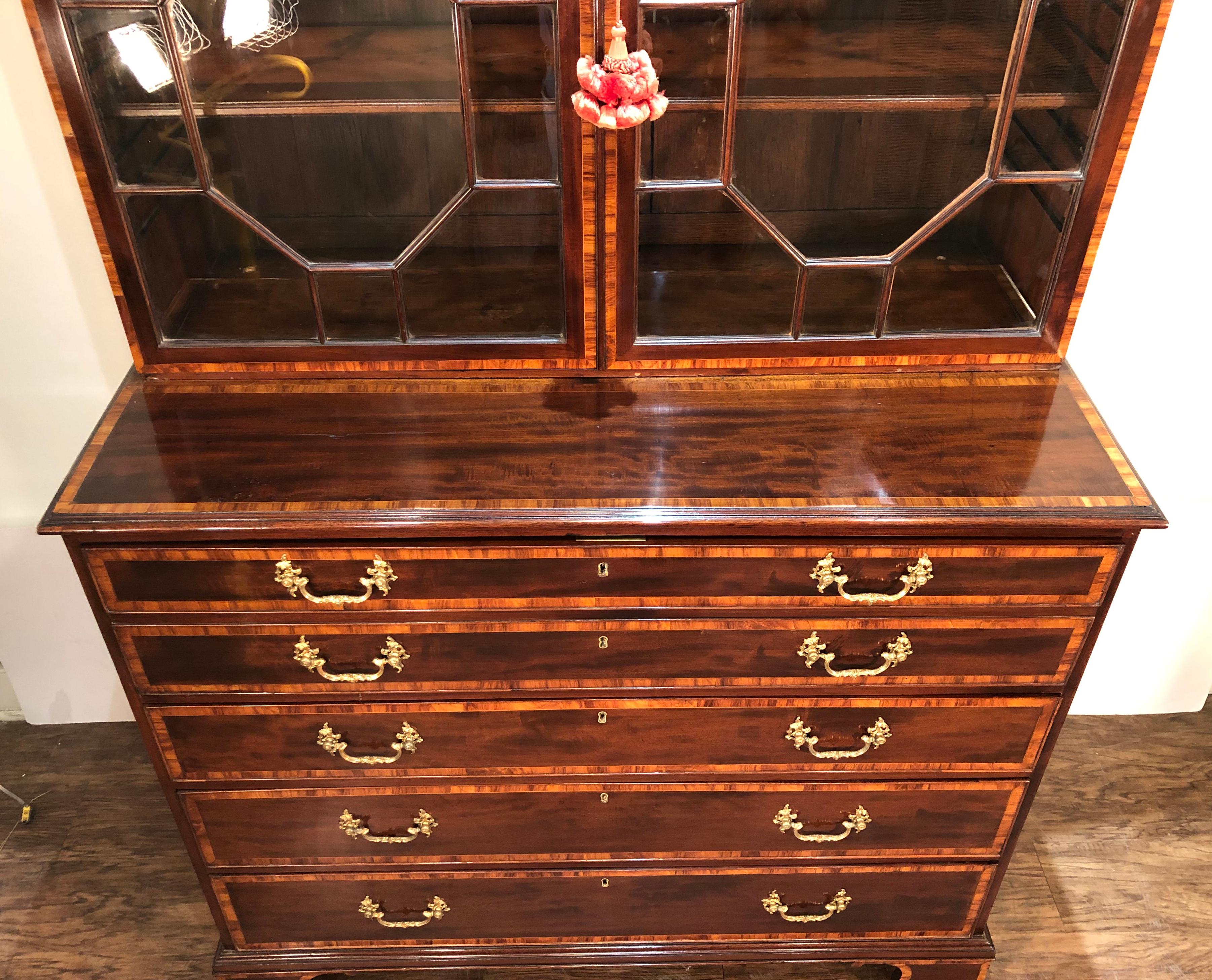 George III Mahogany Secretary, 18th Century, in the Manner of Henry Kettle In Good Condition In Charleston, SC