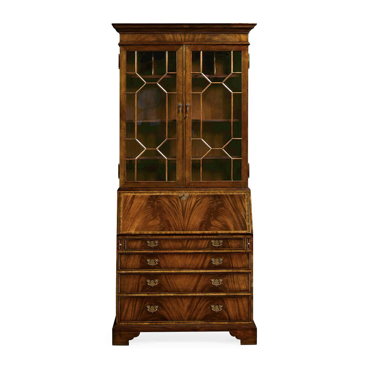 Vietnamese George III Mahogany Secretary Bookcase For Sale