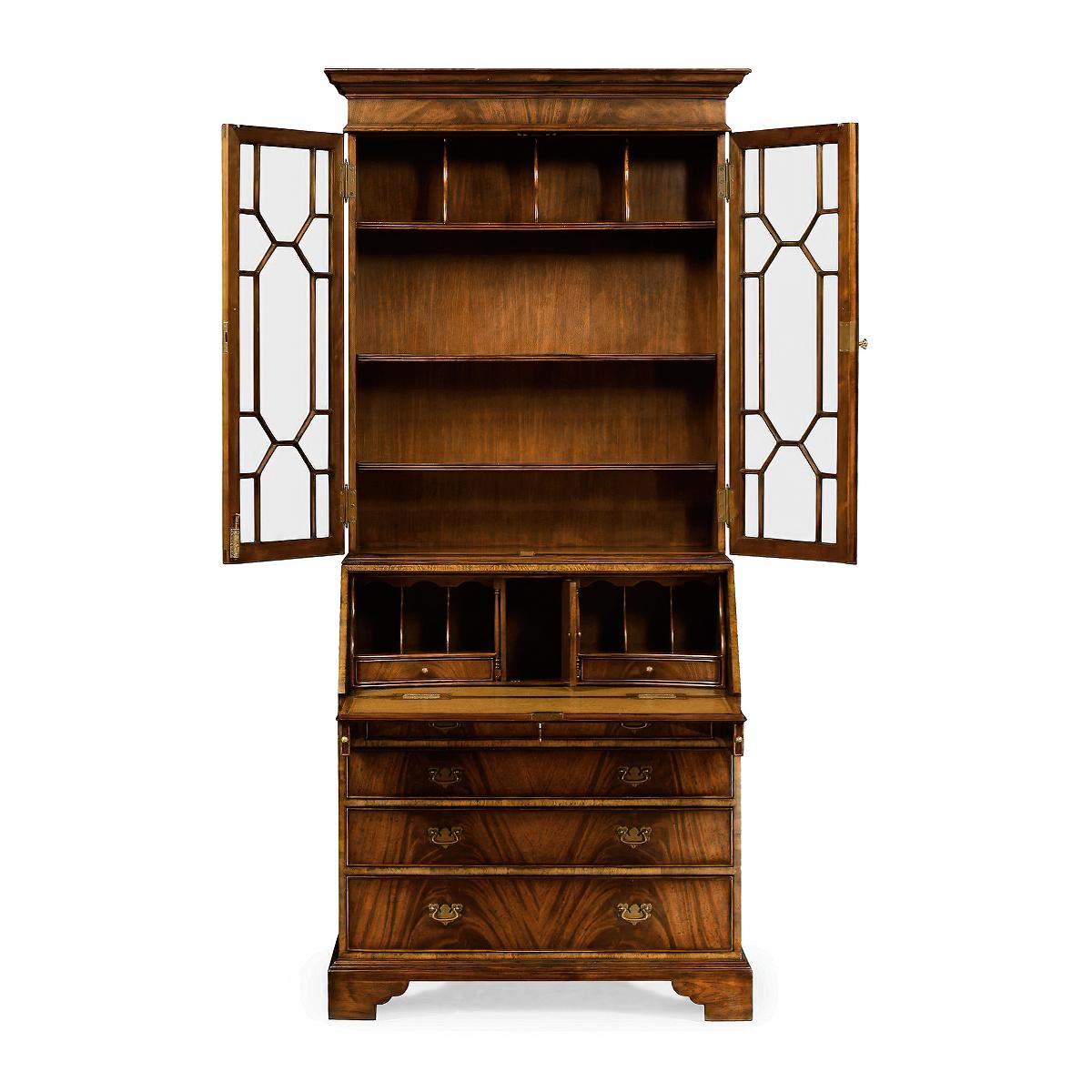 George III Mahogany Secretary Bookcase In New Condition For Sale In Westwood, NJ