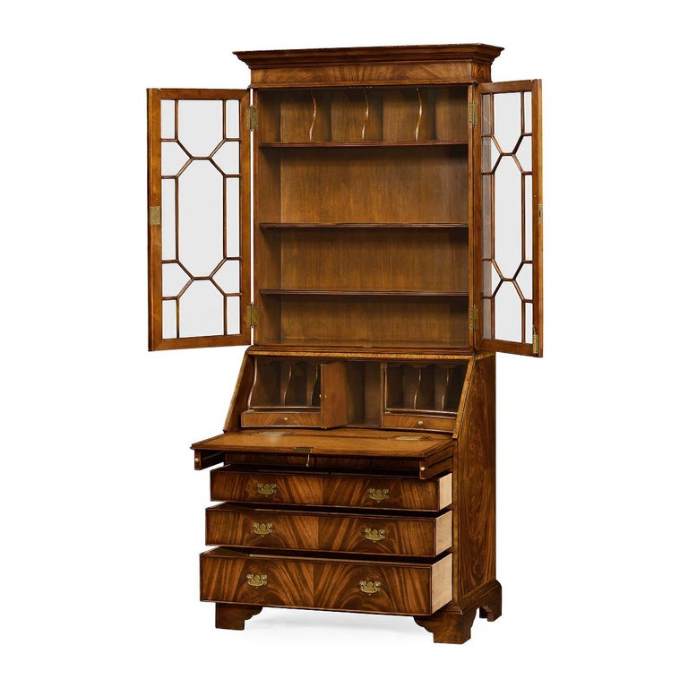 George III Mahogany Secretary Bookcase In New Condition For Sale In Port Chester, NY