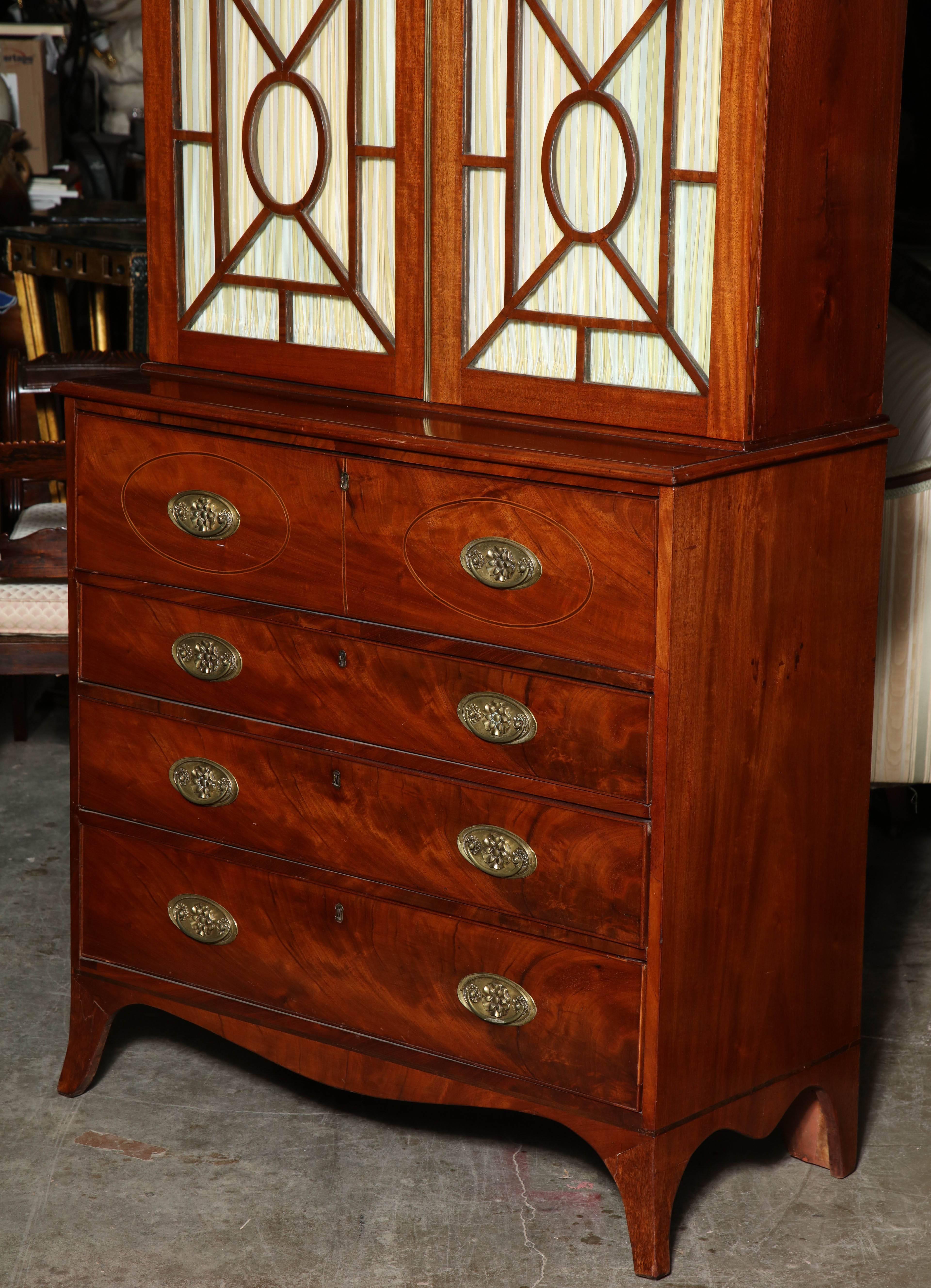 English George III Mahogany Secretary Desk