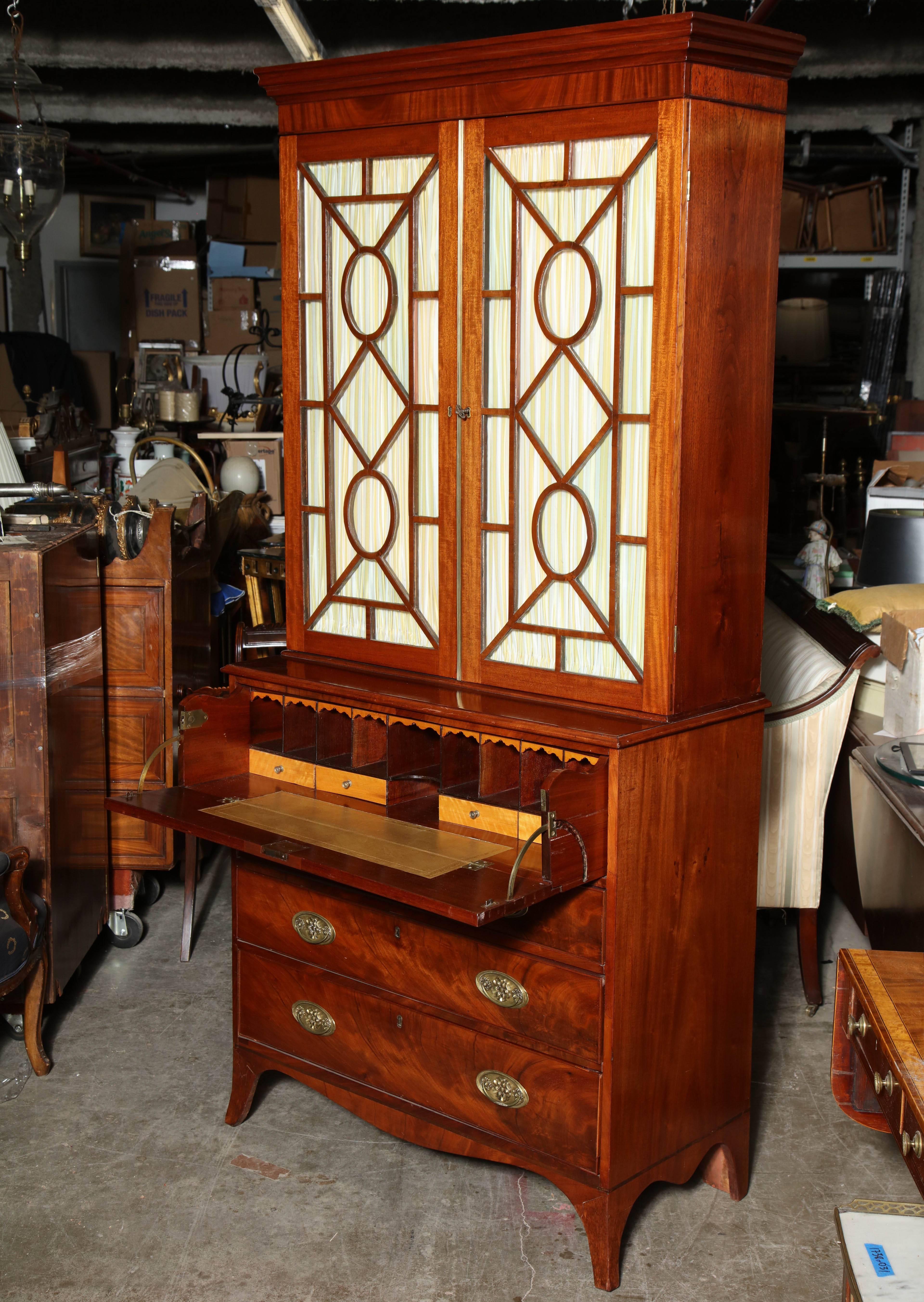 18th Century George III Mahogany Secretary Desk