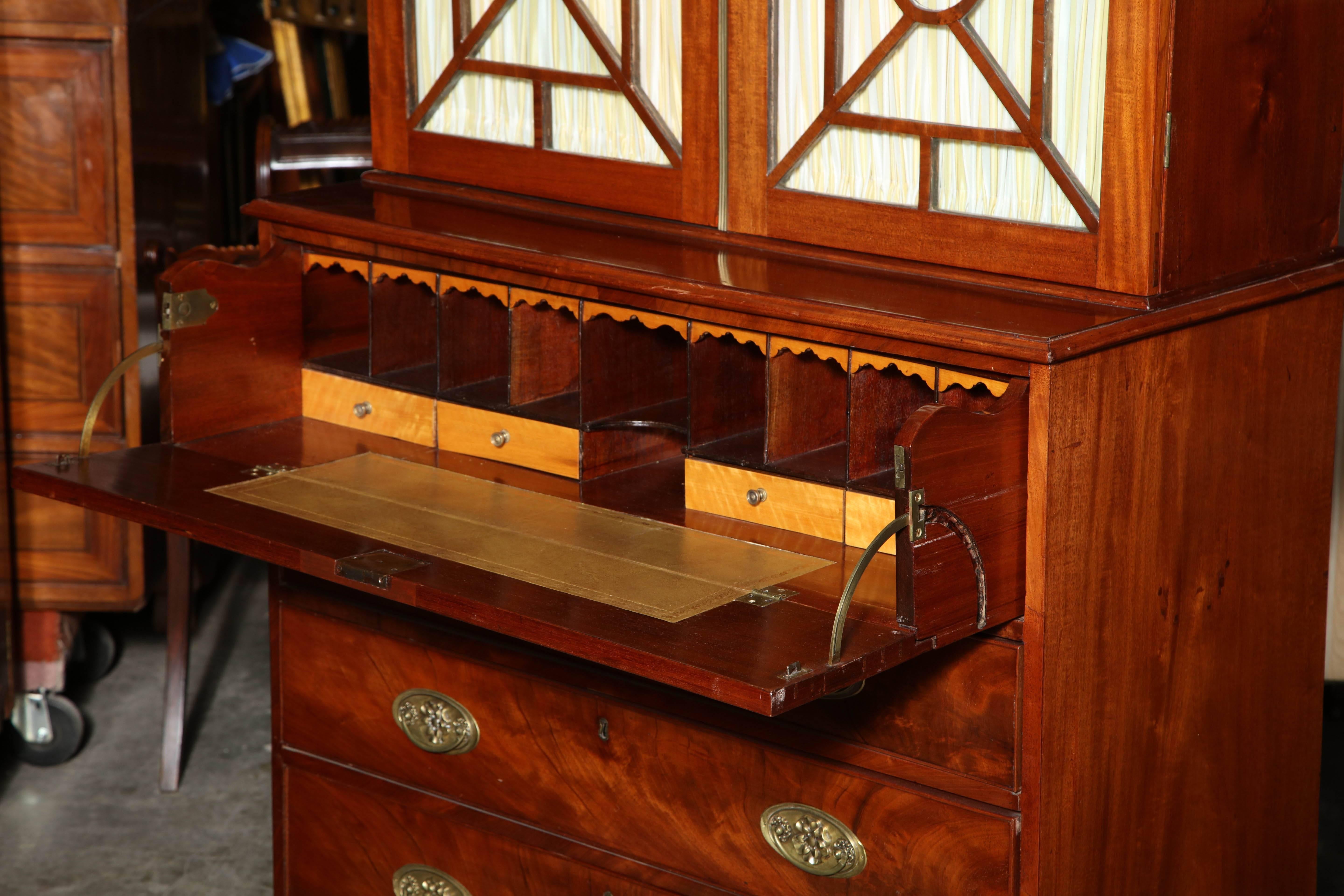 George III Mahogany Secretary Desk 1