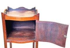 George III Mahogany Serpentine Bedside Table