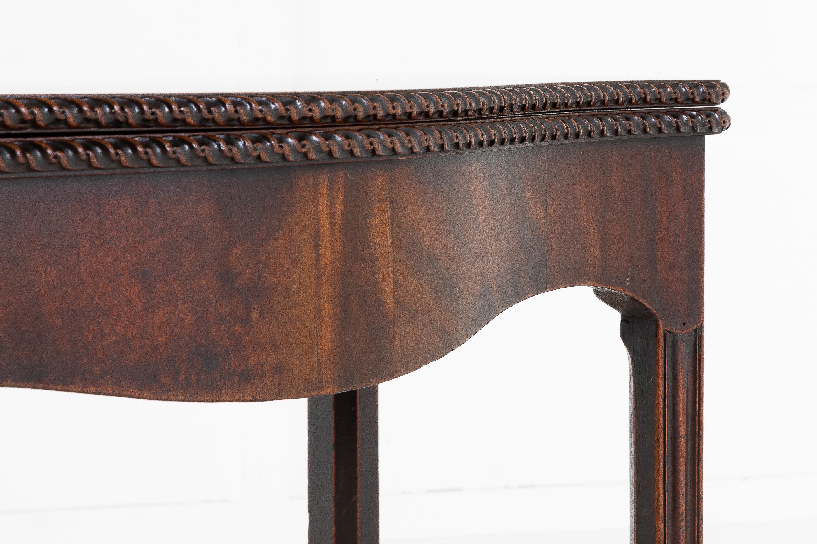 18th Century and Earlier George III Mahogany Serpentine Card Table For Sale