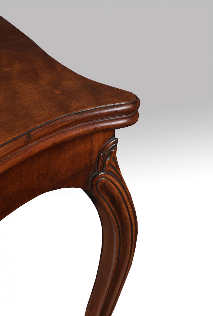 British George III Mahogany Serpentine Card Table in the French Hepplewhite Taste For Sale