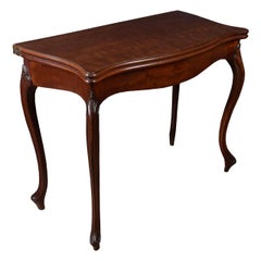 Antique George III Mahogany Serpentine Card Table in the French Hepplewhite Taste