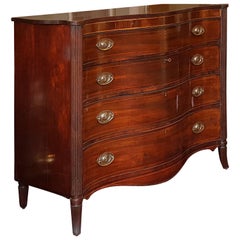 Antique George III Mahogany Serpentine Chest of Drawers