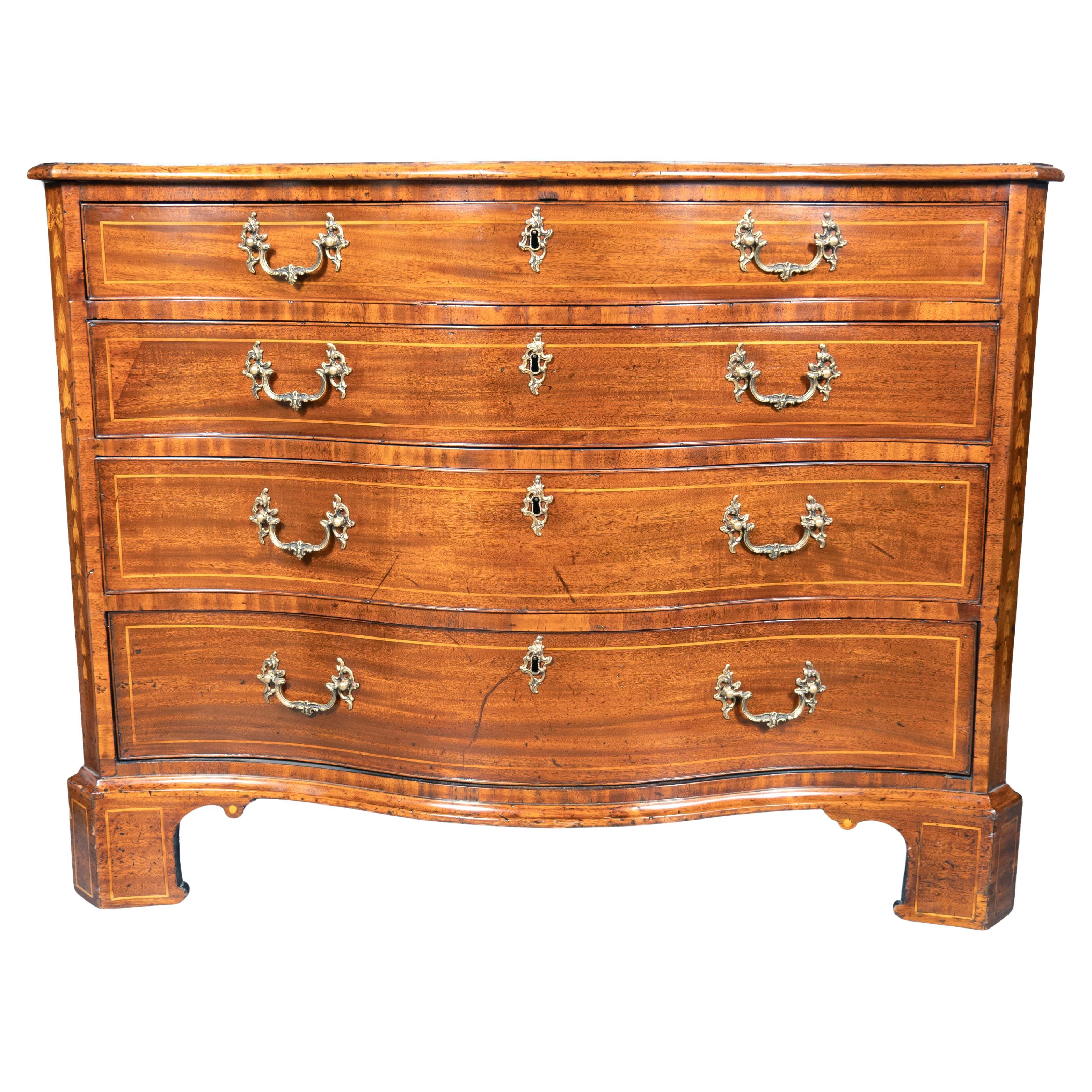George III Mahogany Serpentine Chest Of Drawers