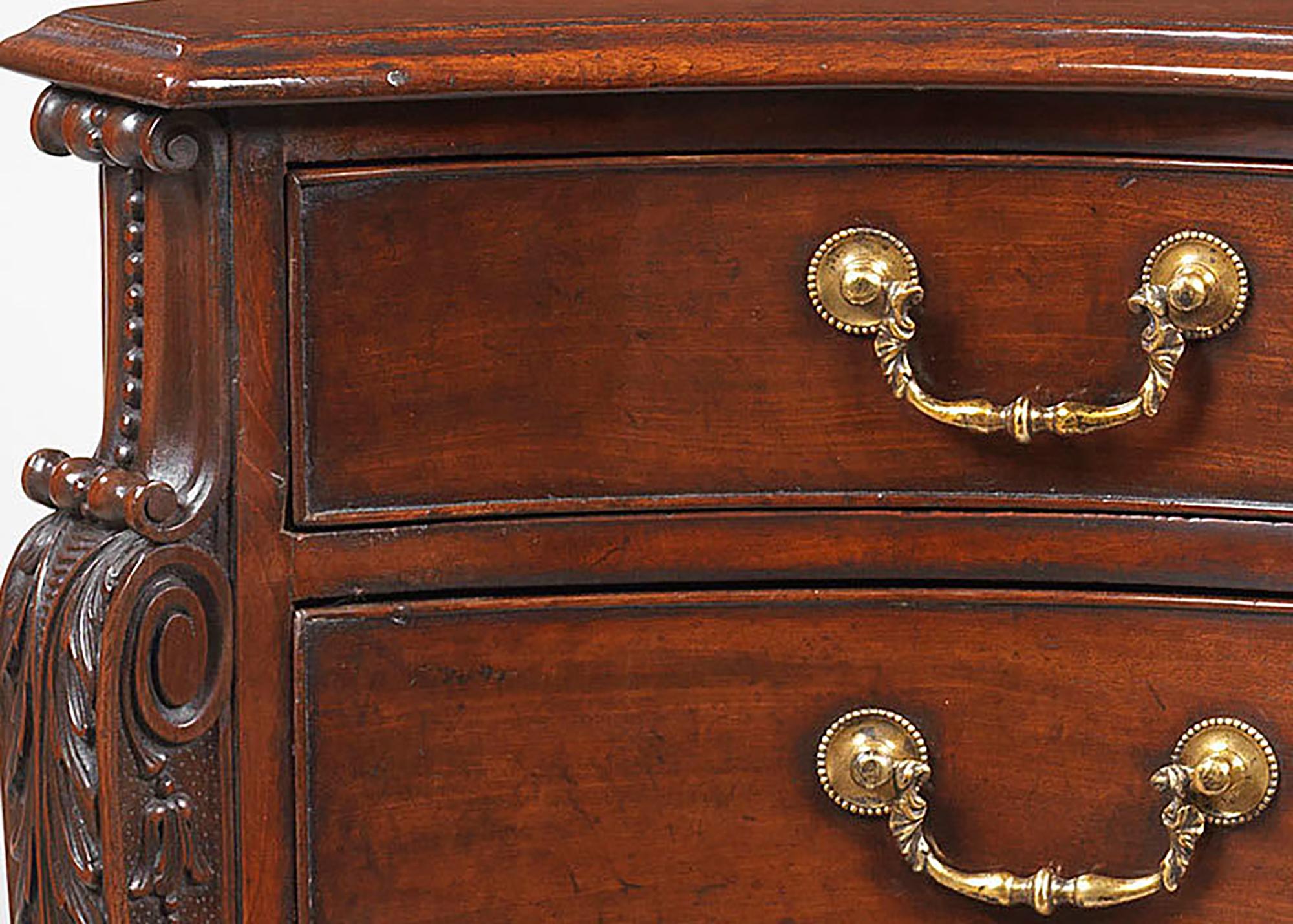 Chippendale George III Mahogany Serpentine Commode For Sale
