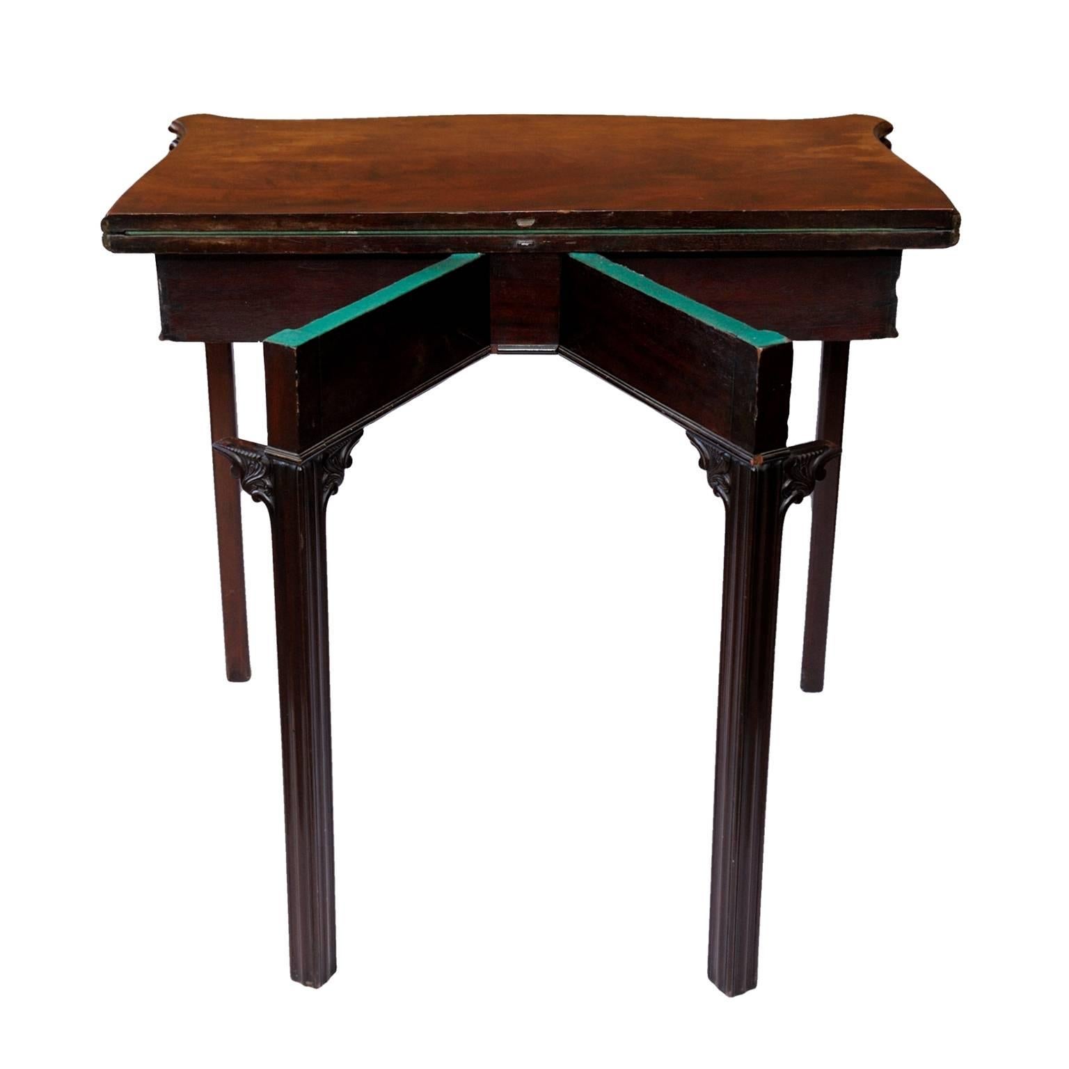 Late 18th Century George III Mahogany Serpentine Fronted Card Table, circa 1780 For Sale
