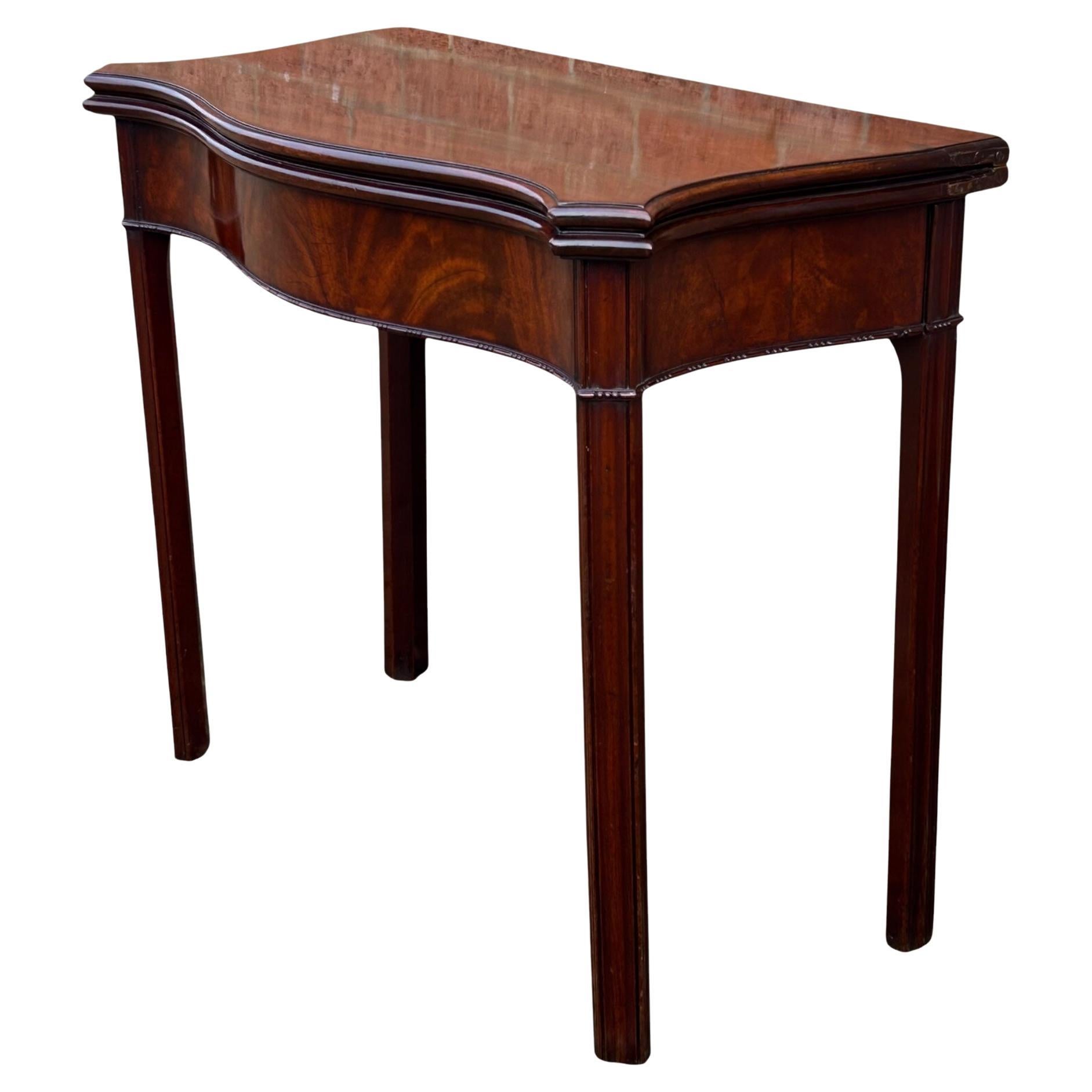 George III Mahogany Serpentine Fronted Card Table