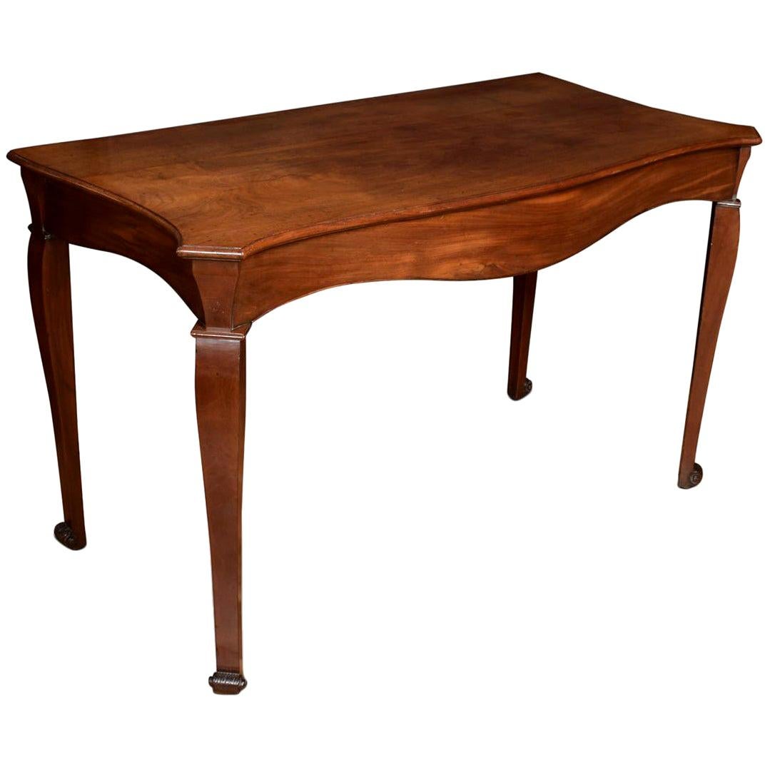 George III Mahogany Serpentine Fronted Serving Table For Sale