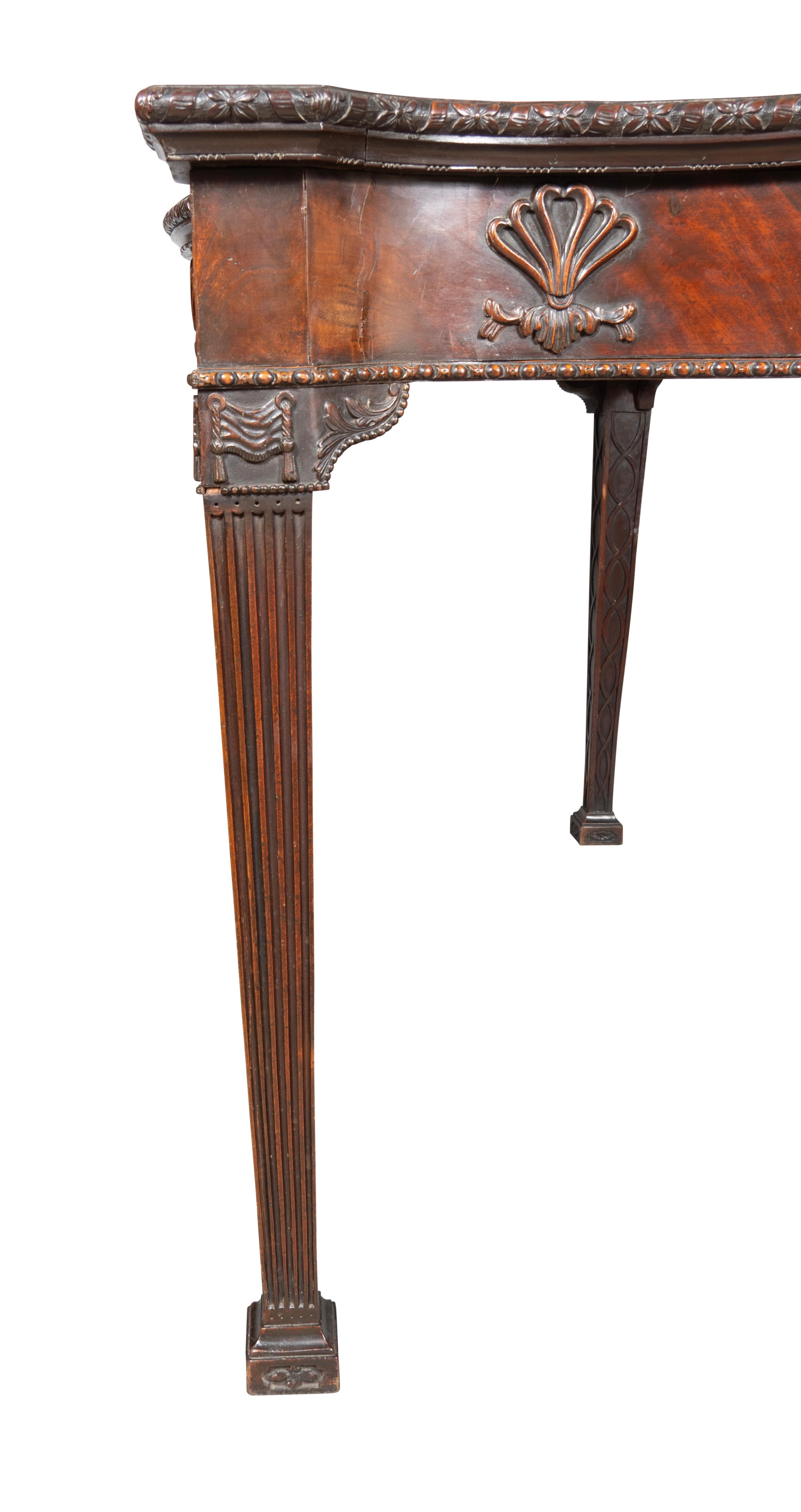 George III Mahogany Serpentine Serving Table For Sale 6