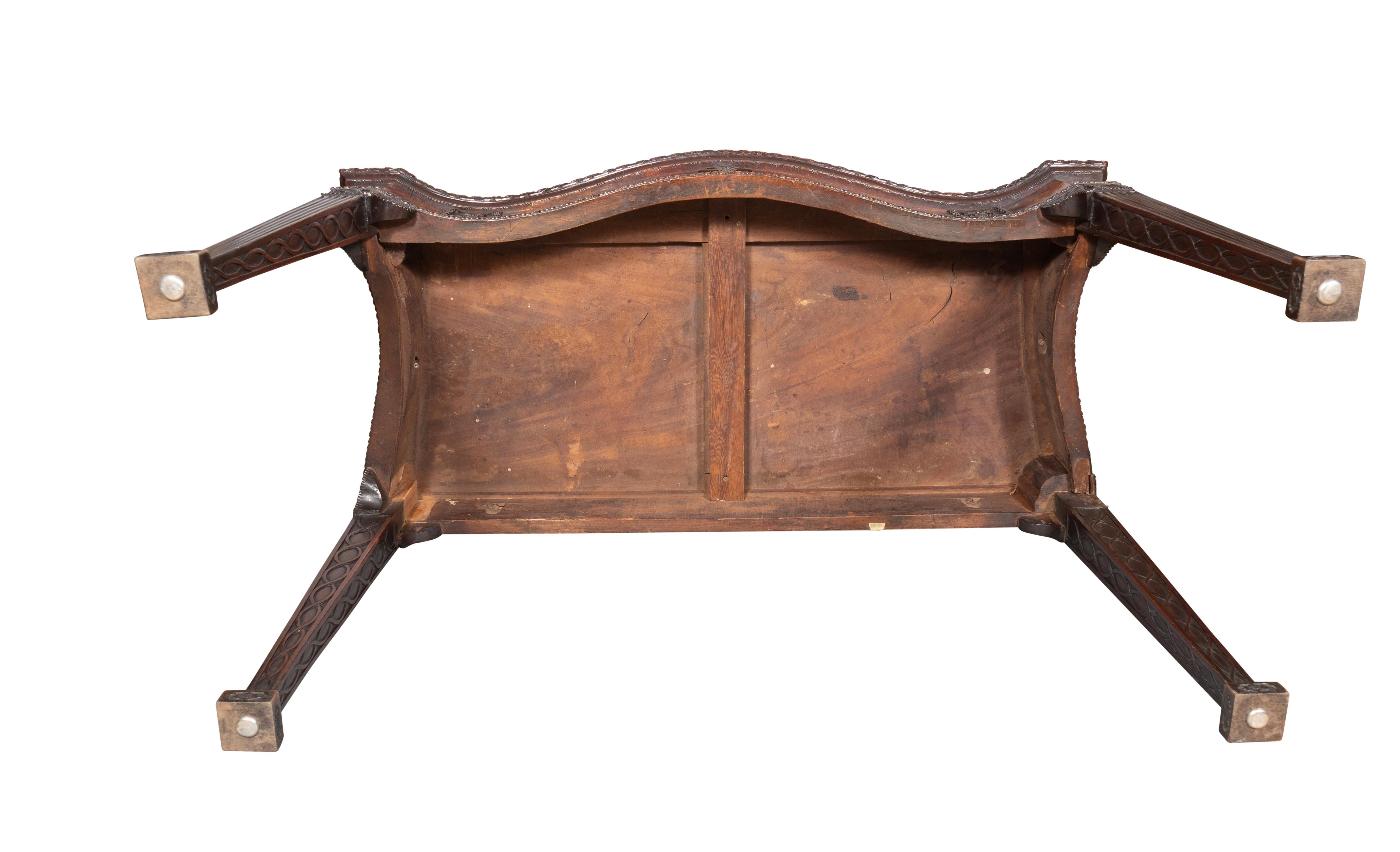 George III Mahogany Serpentine Serving Table For Sale 2