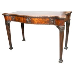 George III Mahogany Serpentine Serving Table