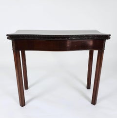 George III Mahogany Serpentine Shaped Fold Over Card Table