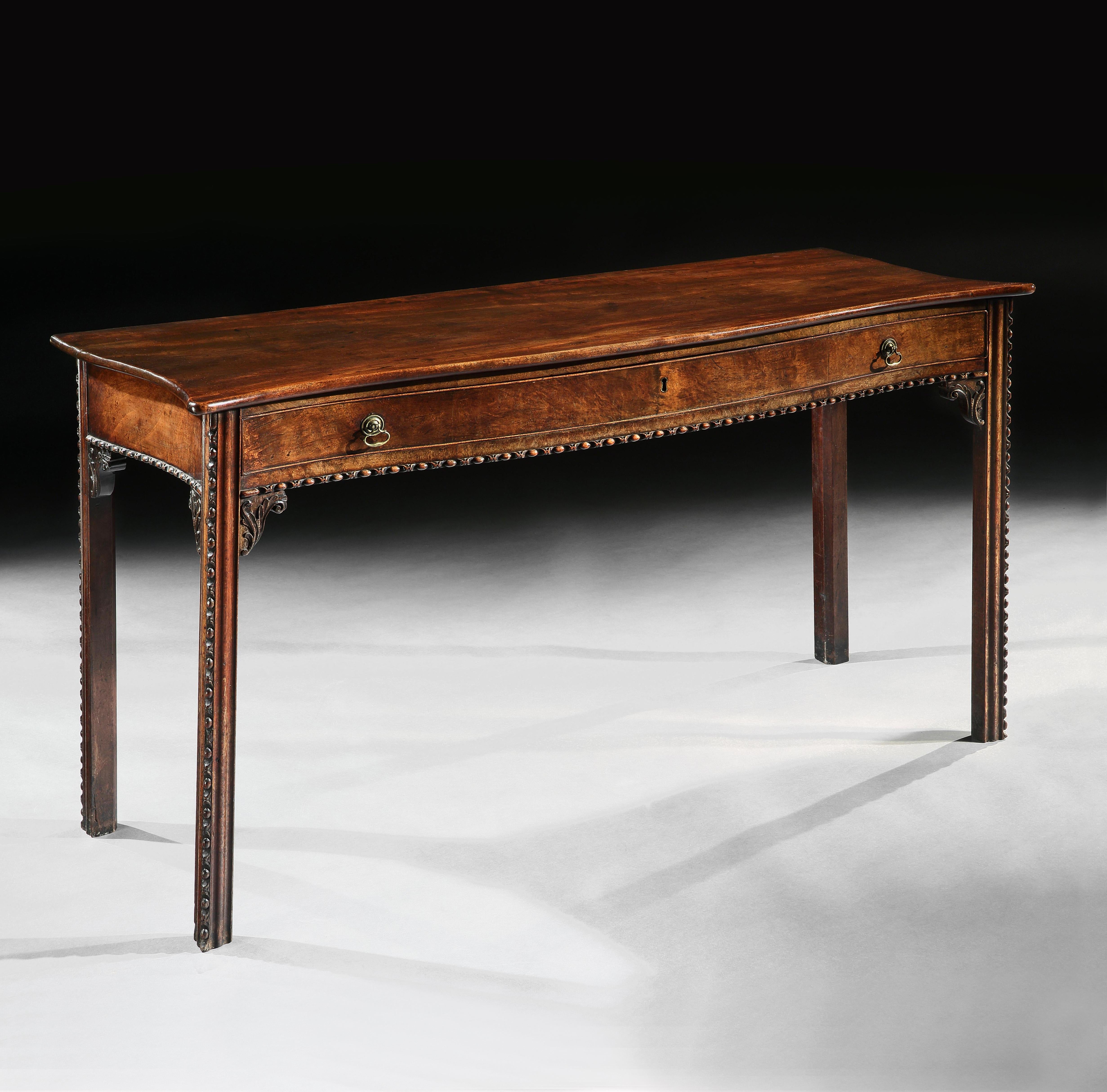 British George III Mahogany Serpentine Side Table in the Manner of Wright & Elwick