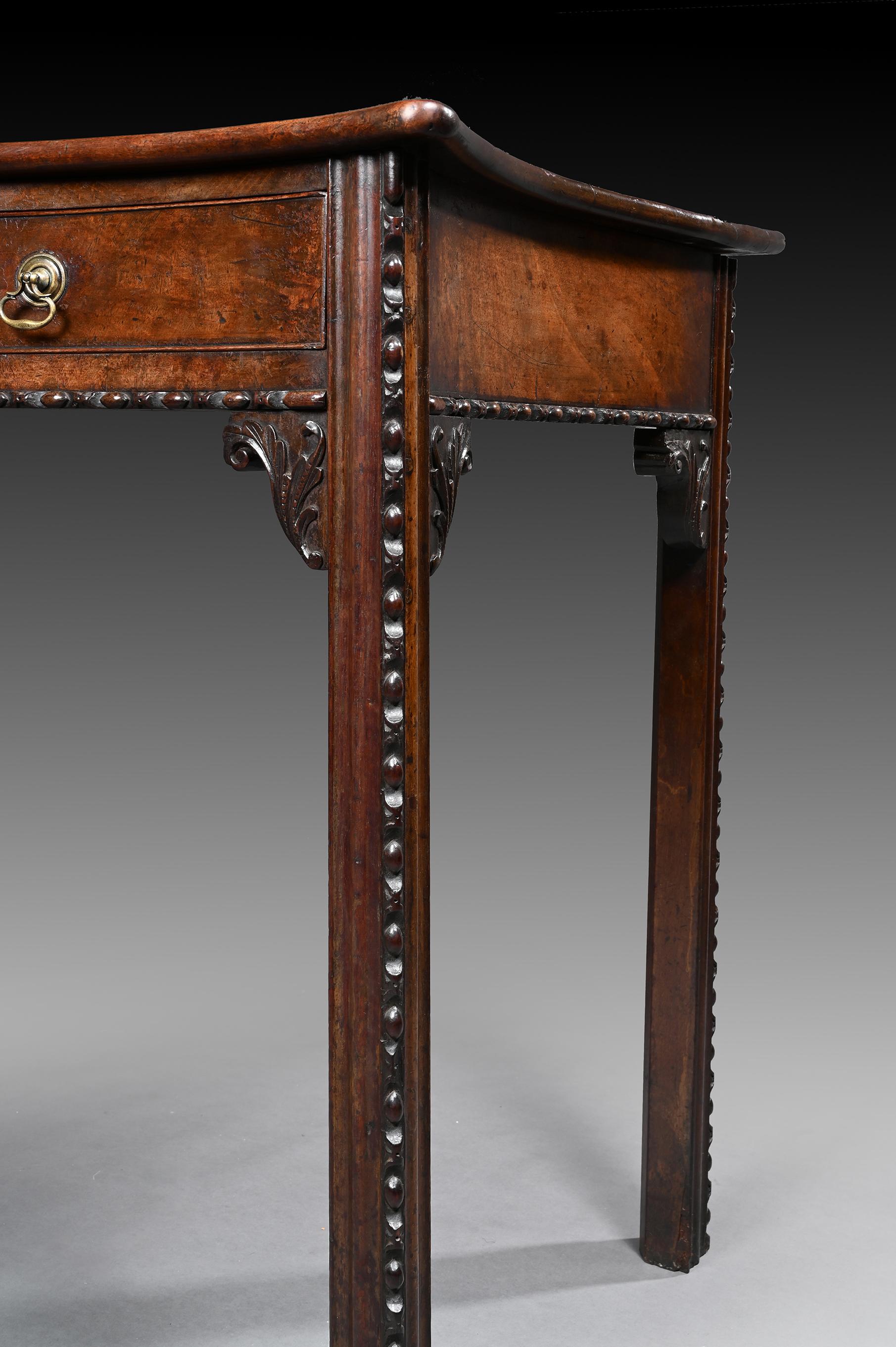 18th Century George III Mahogany Serpentine Side Table in the Manner of Wright & Elwick