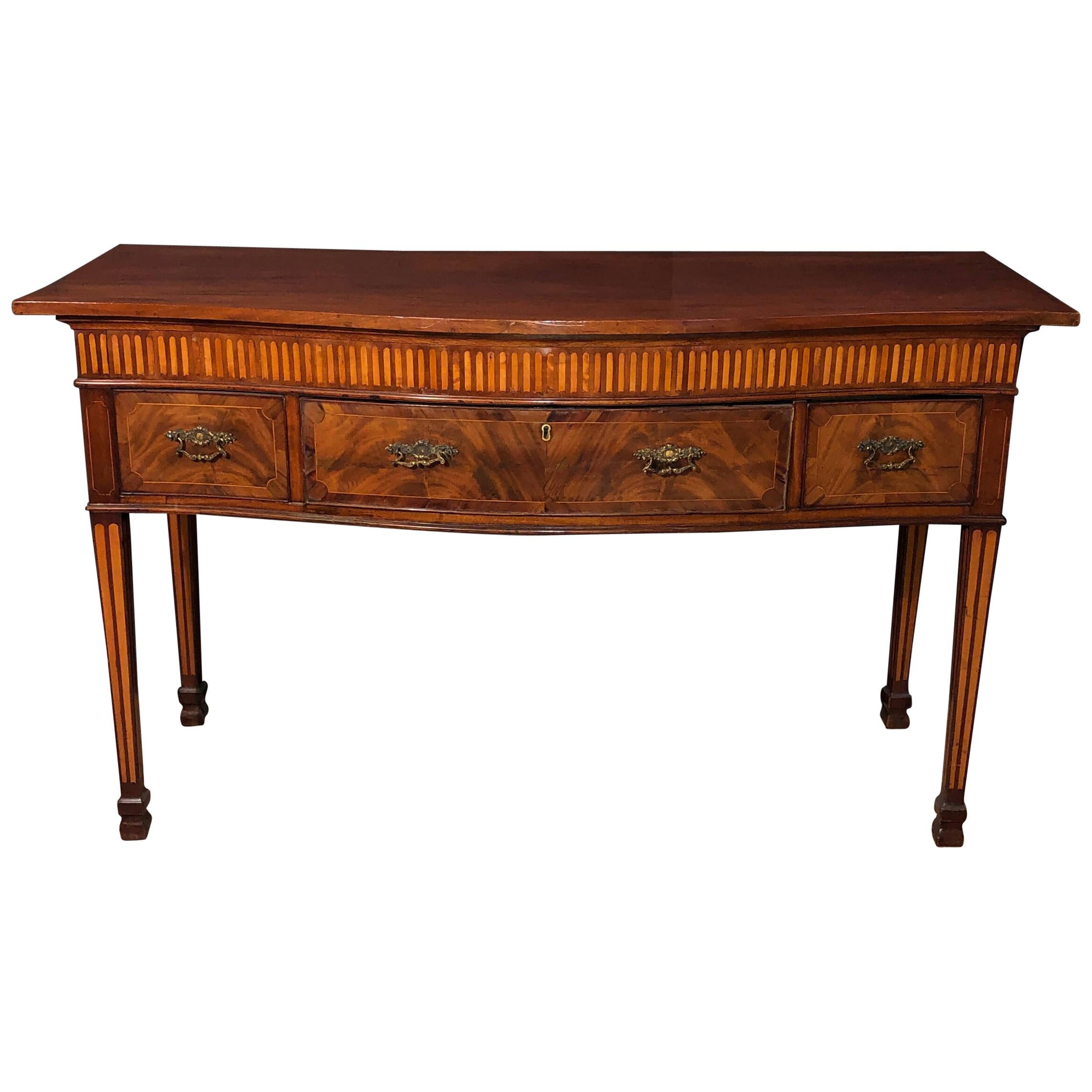 George III Mahogany Serpentine Sideboard