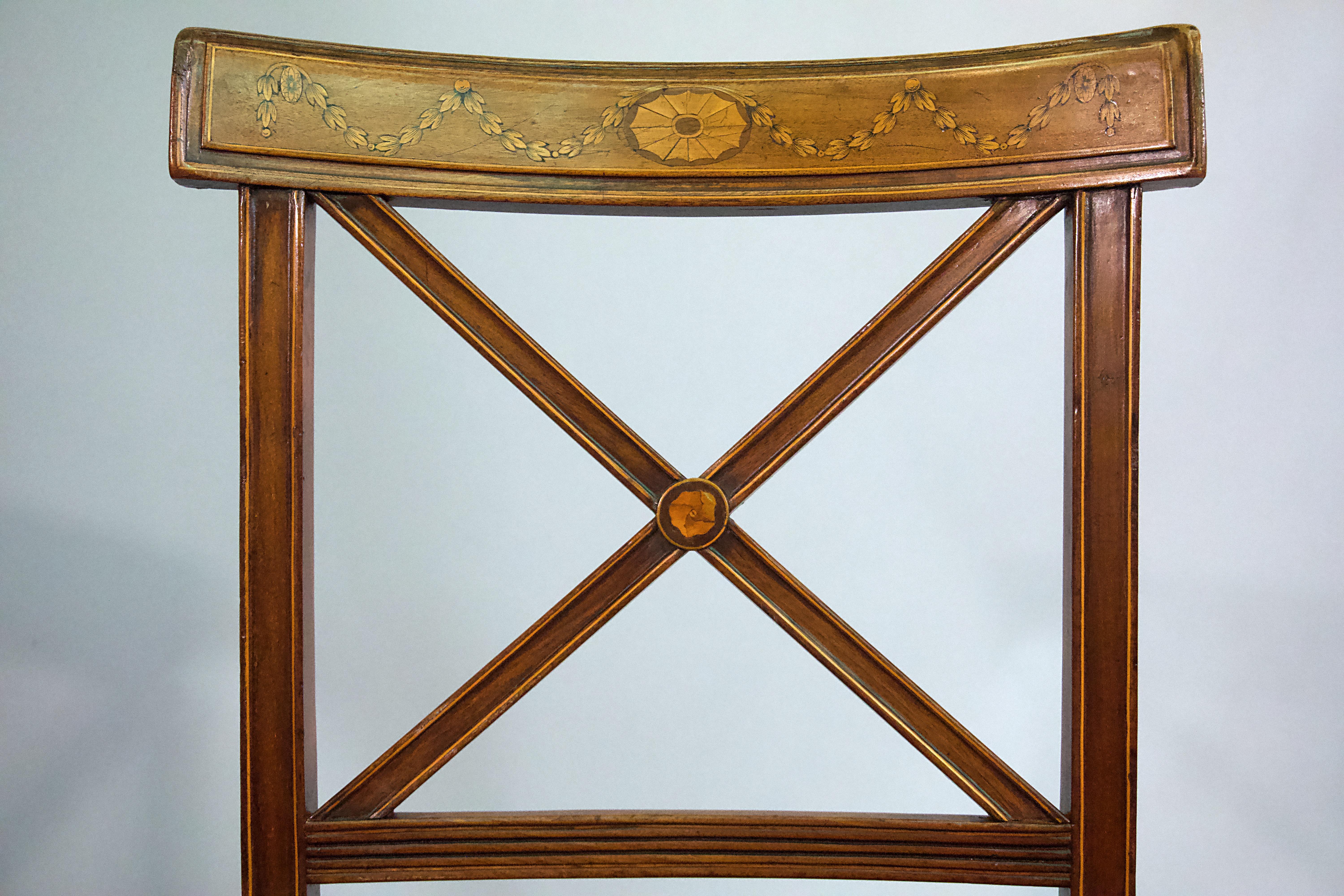 George III mahogany side chair, circa 1790.