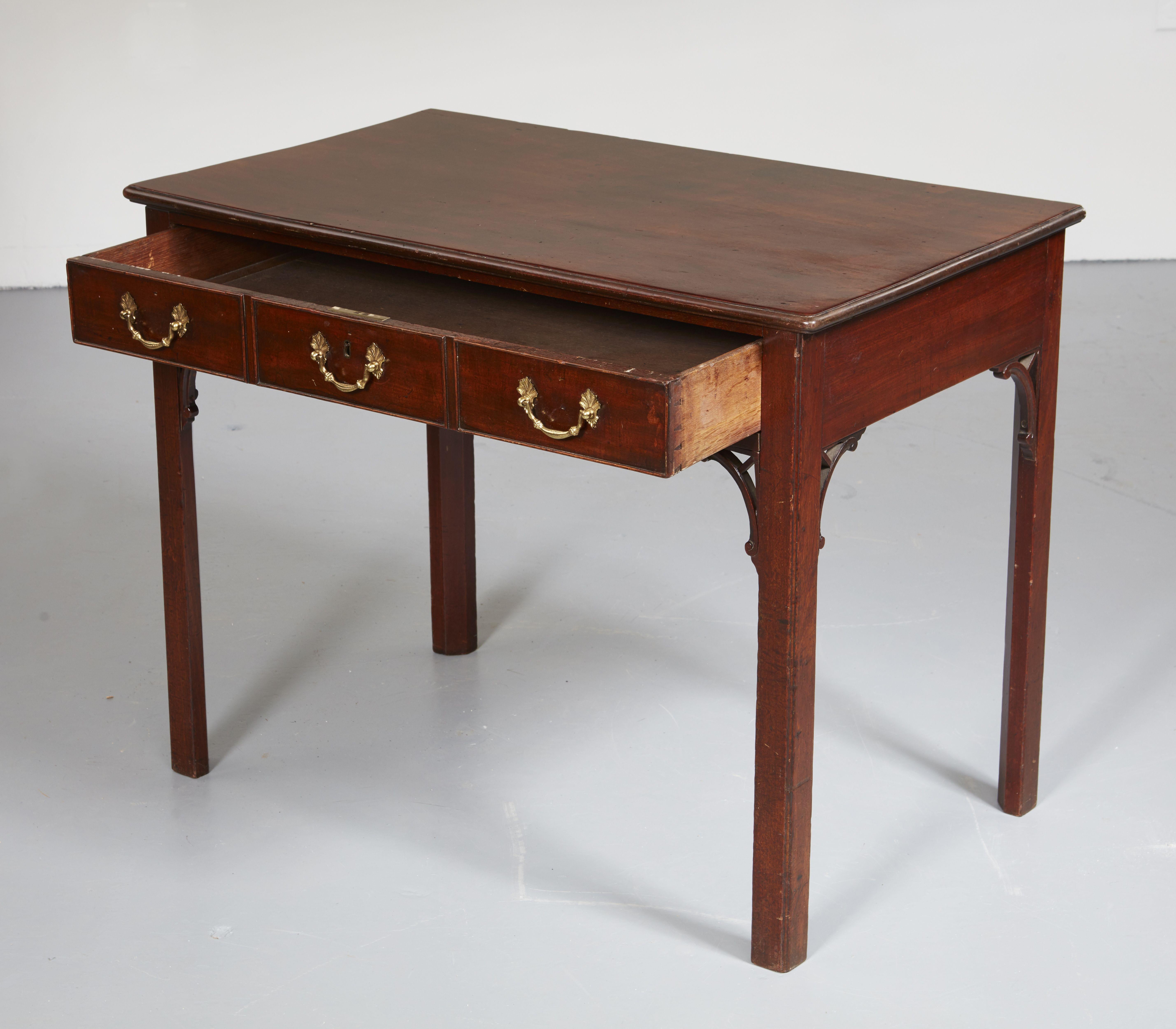 Hand-Carved George III Mahogany Side Table