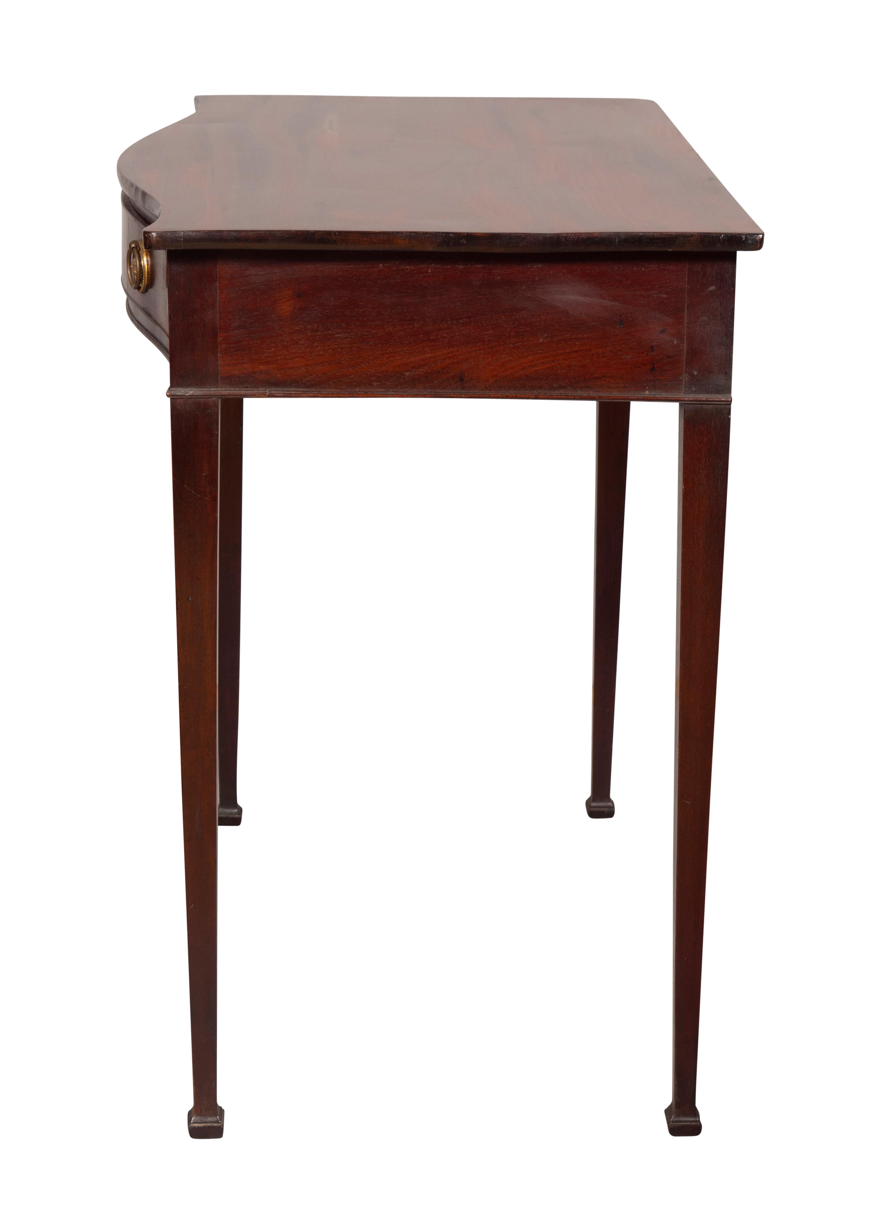 Brass George III Mahogany Side Table