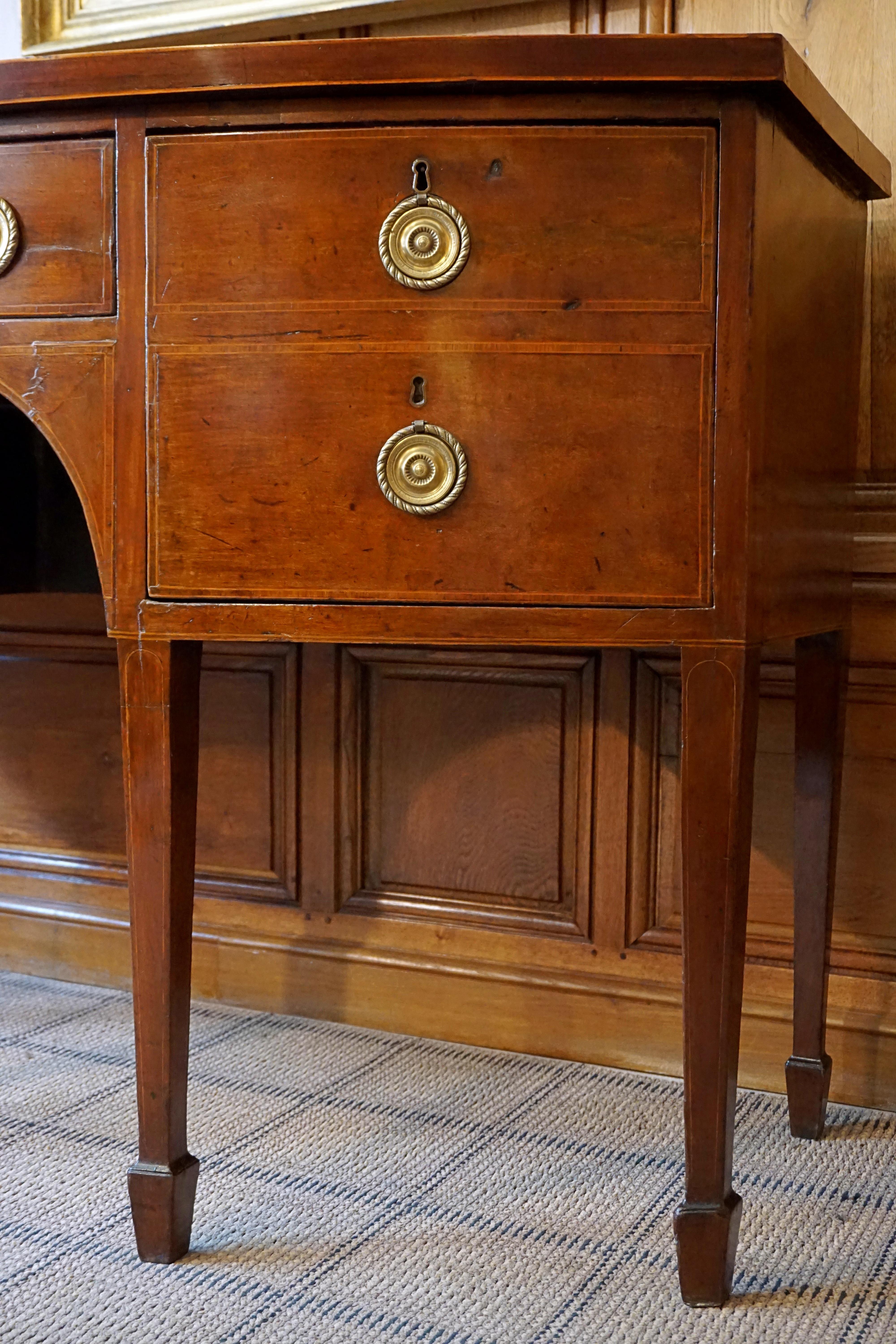 Polished George III Mahogany Sideboard
