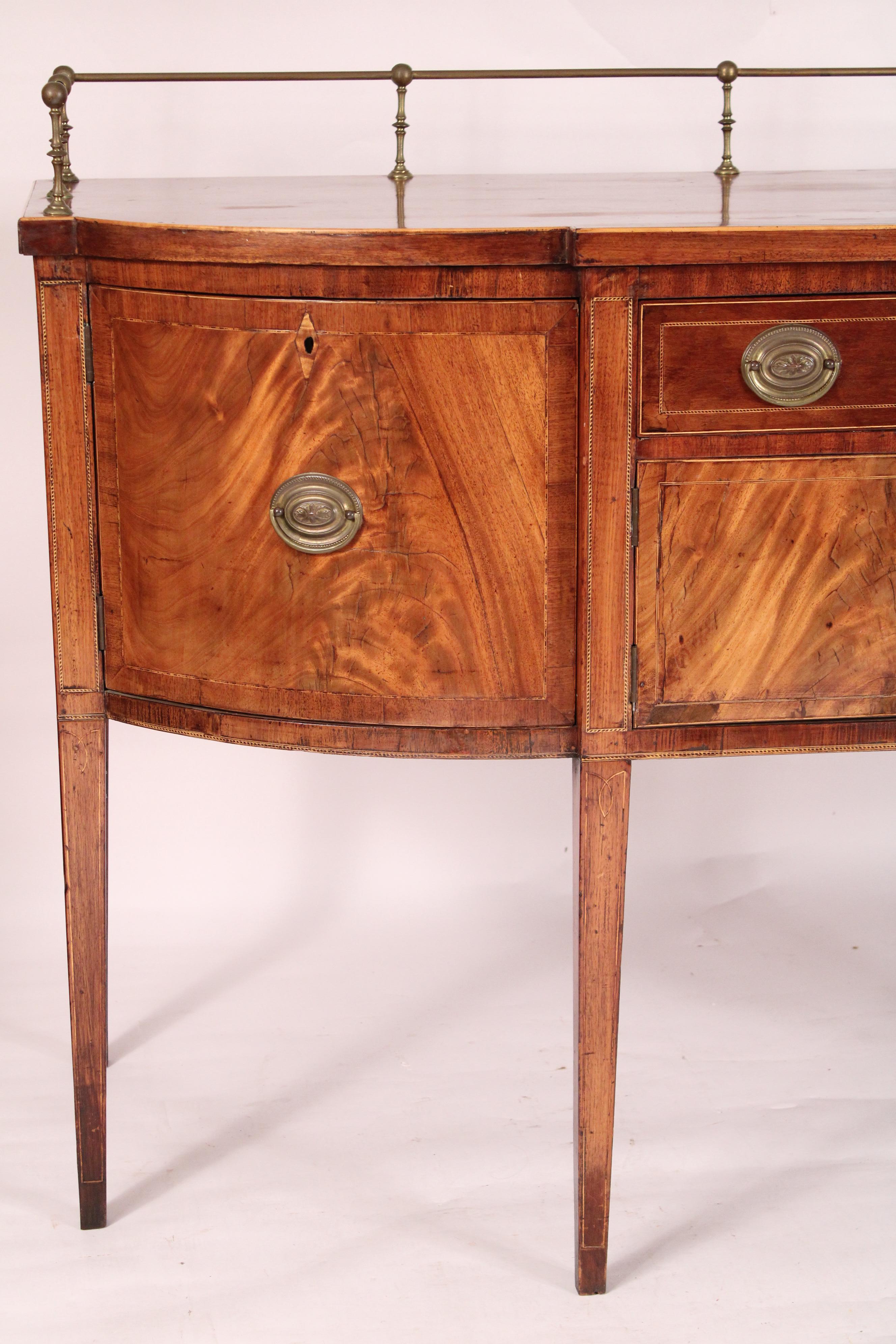 Brass George III Mahogany Sideboard For Sale